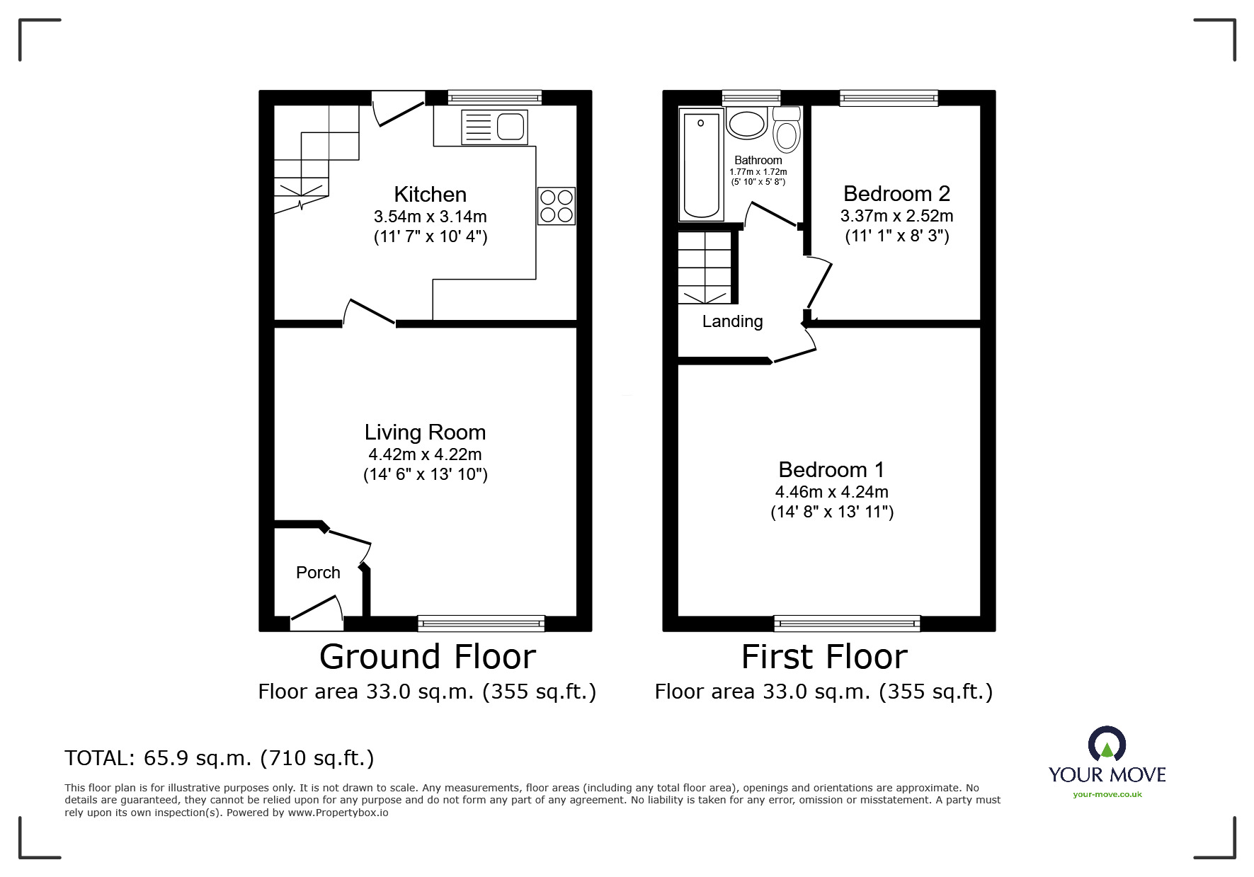 Floorplan of 2 bedroom Mid Terrace House for sale, Edge Lane Road, Oldham, Greater Manchester, OL1