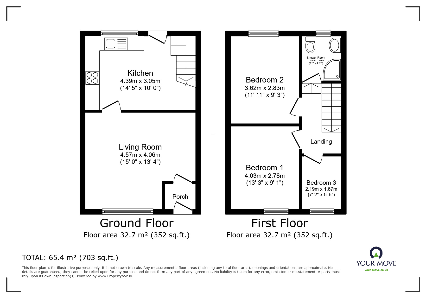 Floorplan of 3 bedroom Mid Terrace House for sale, Palm Street, Oldham, Greater Manchester, OL4