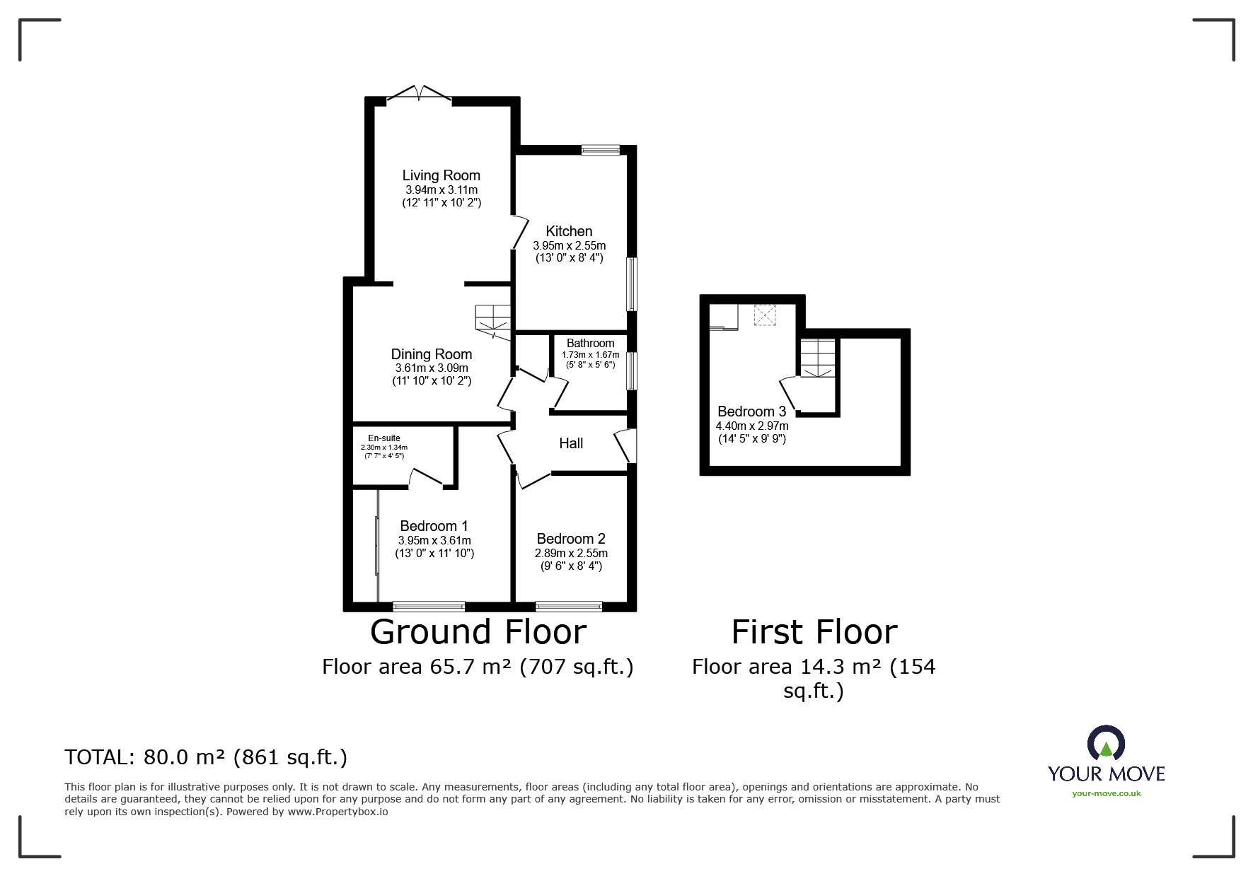 Floorplan of 3 bedroom Semi Detached Bungalow for sale, Bedford Avenue, Shaw, Oldham, OL2