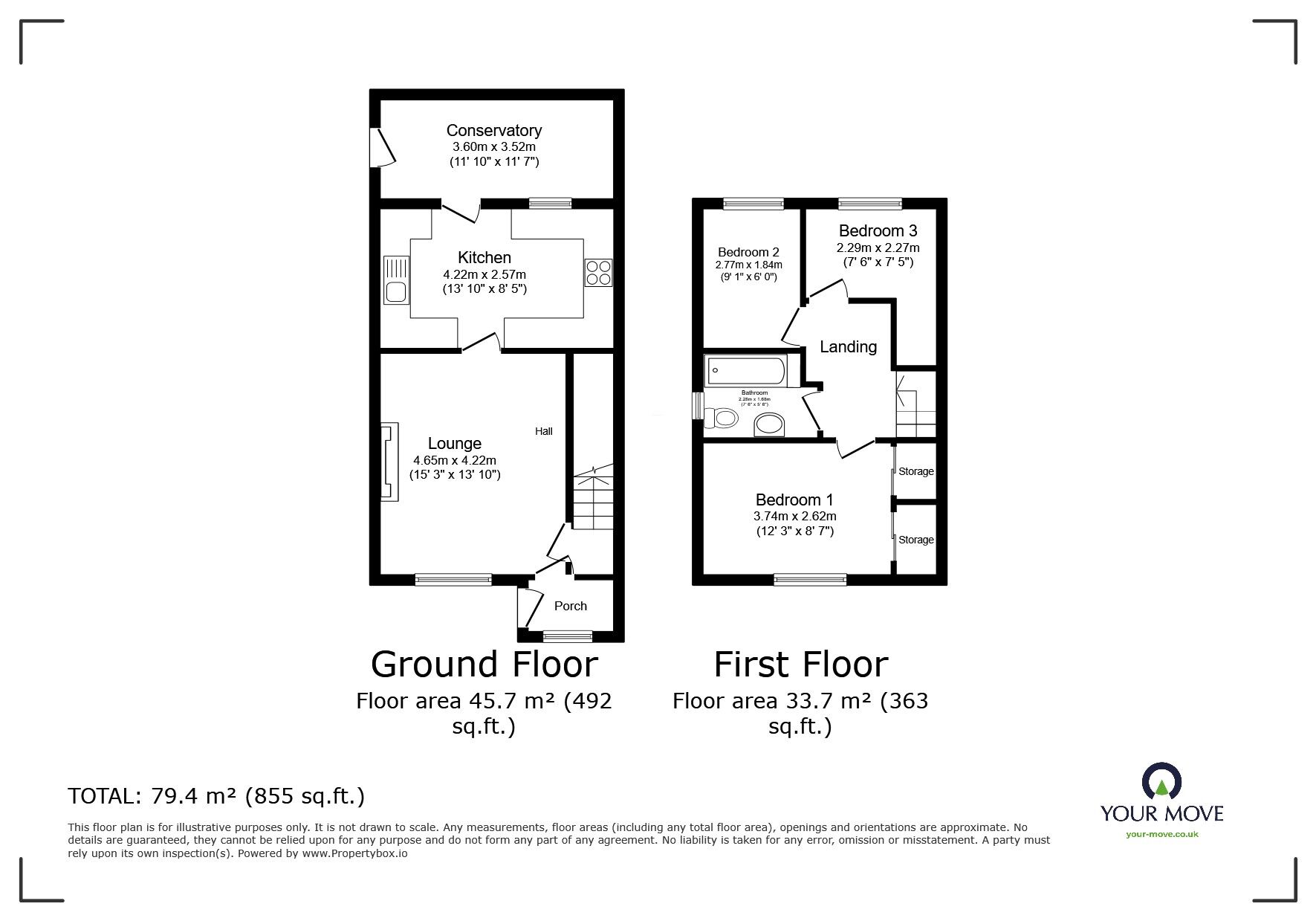 Floorplan of 3 bedroom Semi Detached House for sale, Blair Close, Shaw, Greater Manchester, OL2