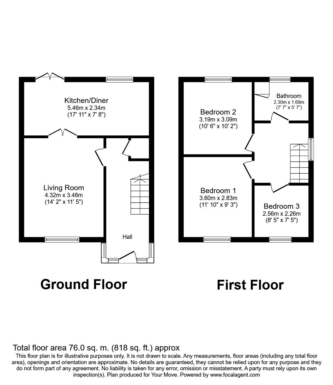 Floorplan of 3 bedroom Semi Detached House to rent, Thornwood, Skelmersdale, Lancashire, WN8