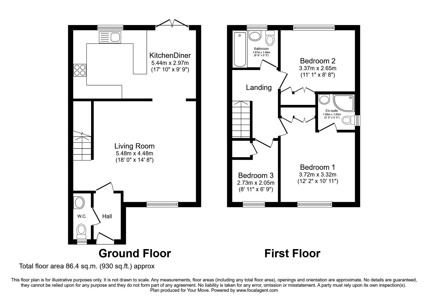 Floorplan of 3 bedroom Semi Detached House for sale, Newstead Drive, Skelmersdale, Lancashire, WN8