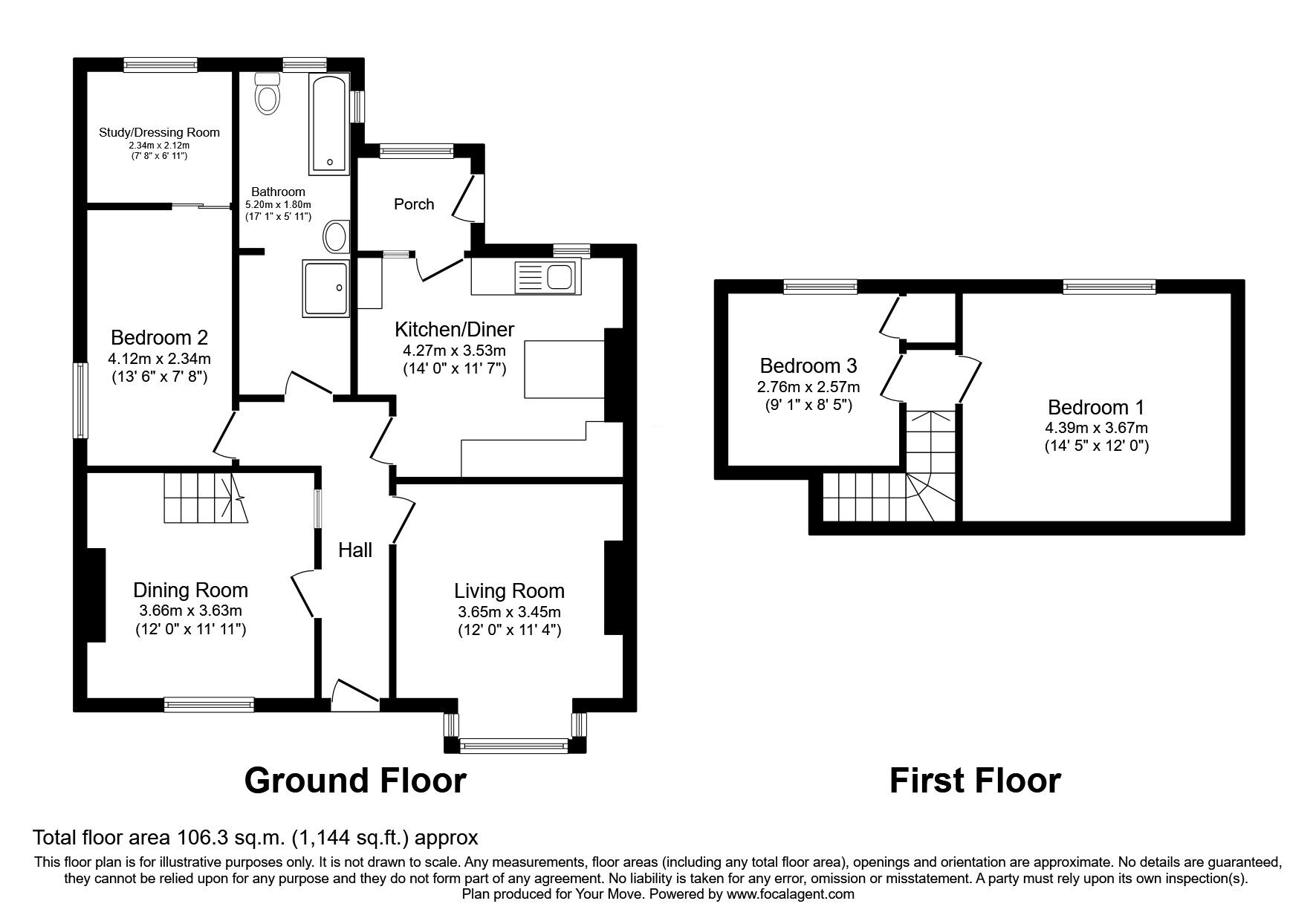 Floorplan of 3 bedroom Detached Bungalow for sale, Blaguegate Lane, Lathom, Lancashire, WN8