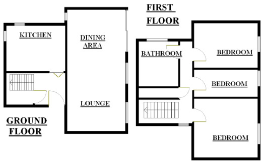 Floorplan of 3 bedroom End Terrace House for sale, Tanfields, Skelmersdale, Lancashire, WN8