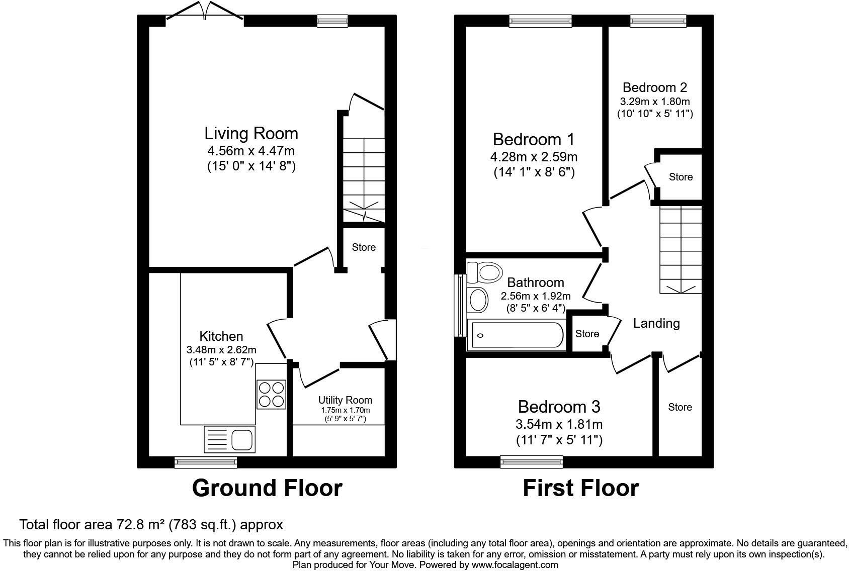 Floorplan of 3 bedroom Detached House for sale, Evenwood, Skelmersdale, Lancashire, WN8