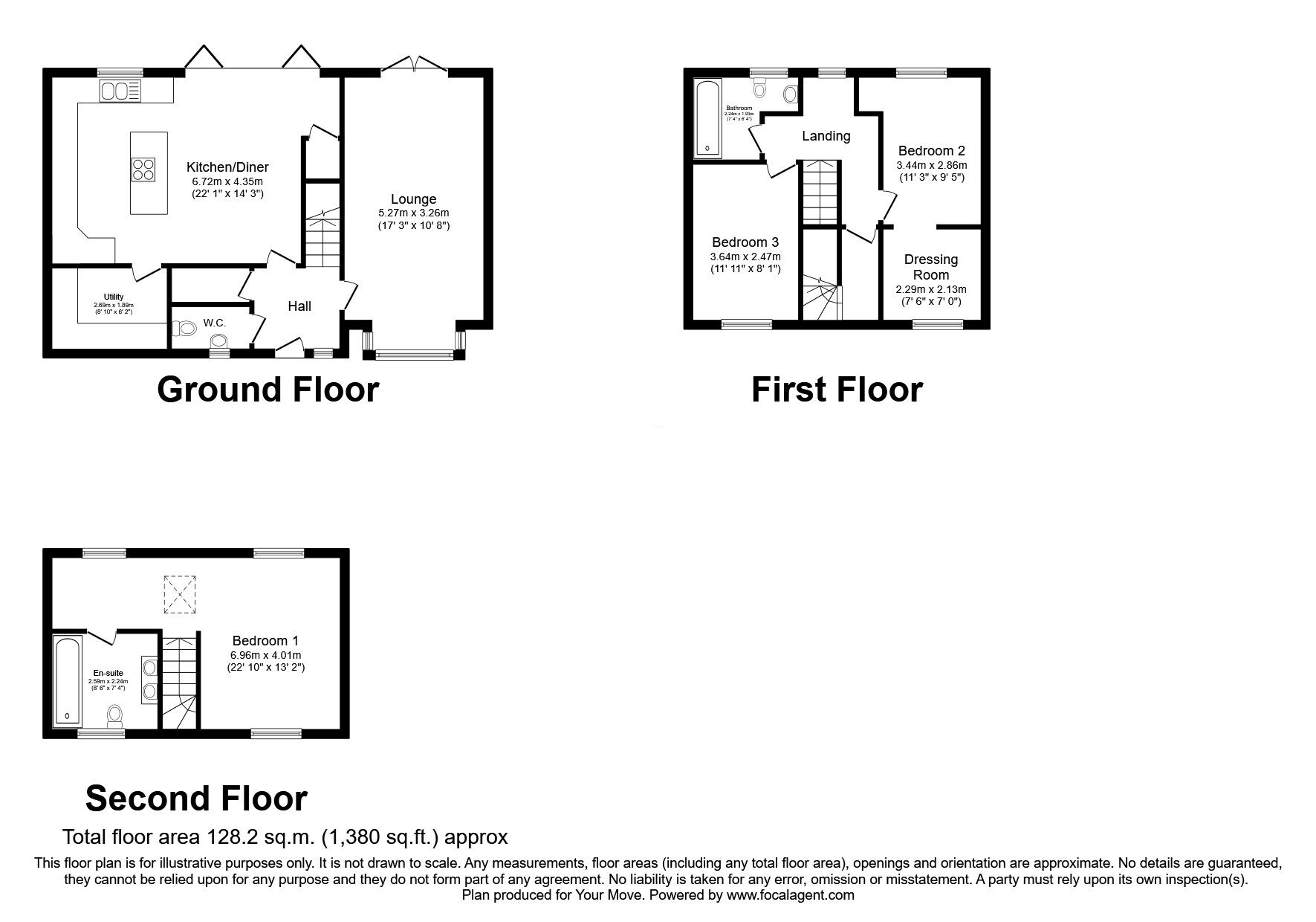 Floorplan of 3 bedroom Detached House for sale, Willow Walk, Skelmersdale, Lancashire, WN8