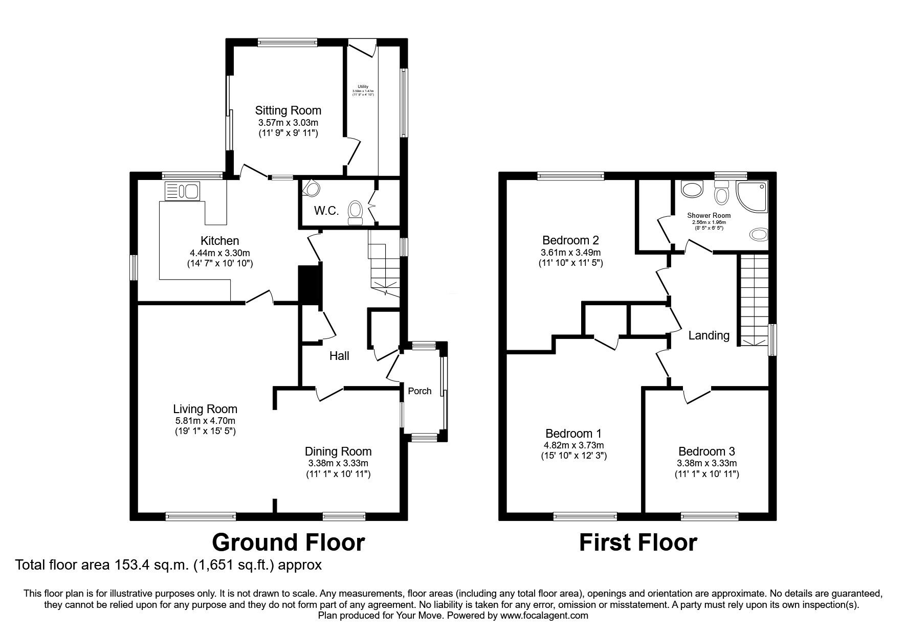 Floorplan of 3 bedroom Detached House for sale, Tawd Road, Skelmersdale, Lancashire, WN8