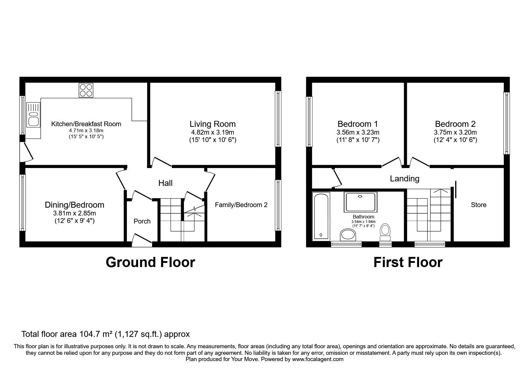 Floorplan of 4 bedroom Semi Detached House to rent, Thurcroft Drive, Skelmersdale, Lancashire, WN8