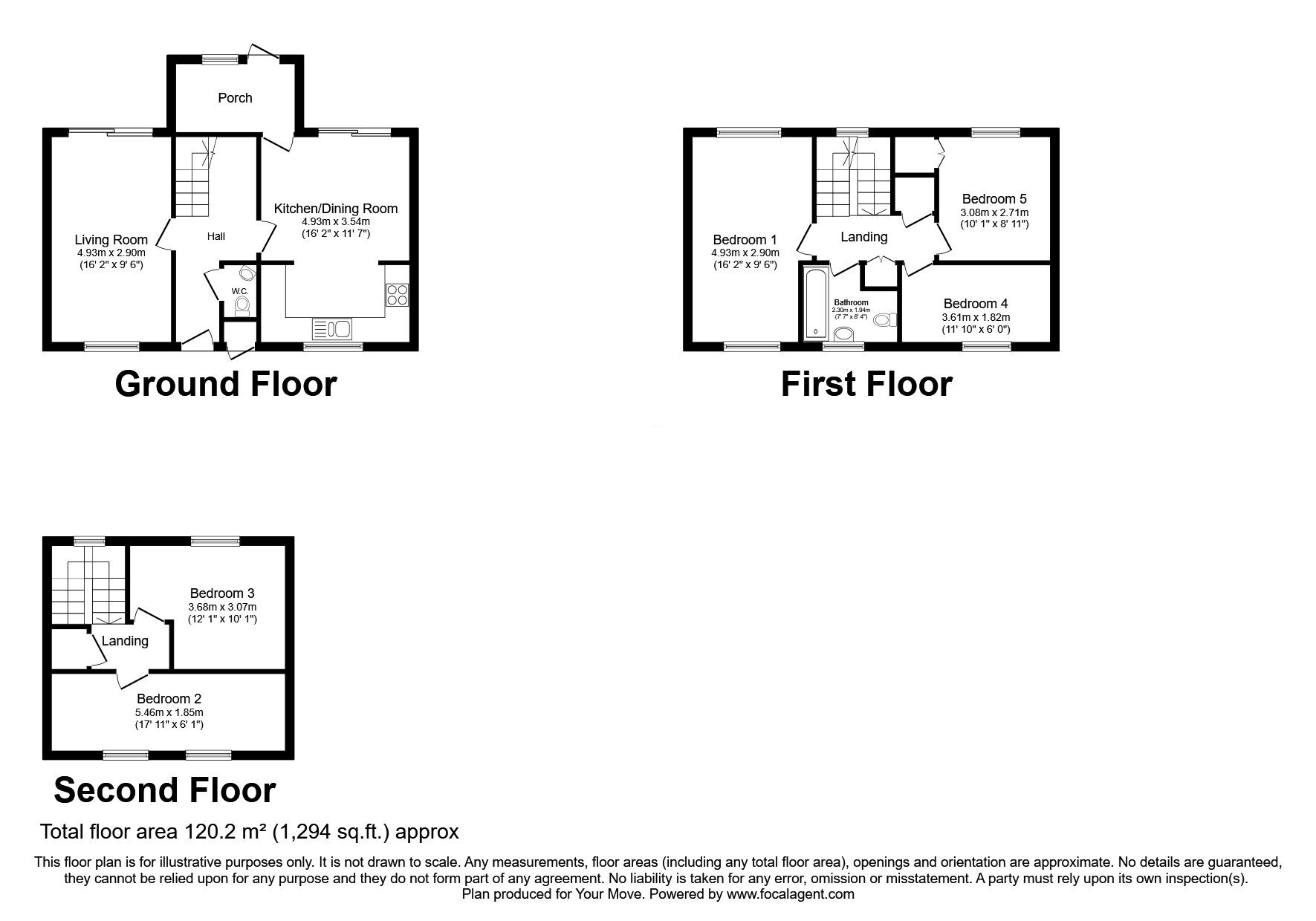 Floorplan of 5 bedroom End Terrace House for sale, Carfield, Skelmersdale, Lancashire, WN8