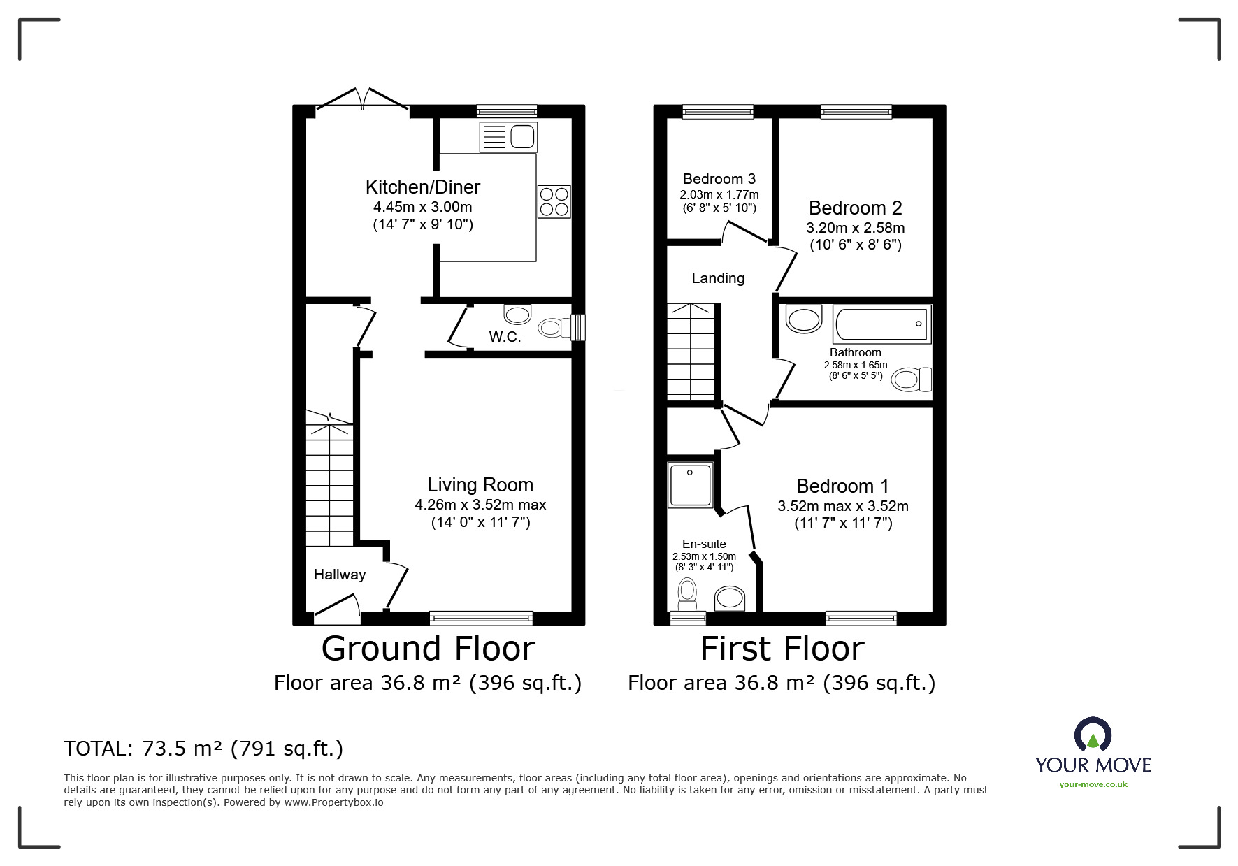 Floorplan of 3 bedroom Semi Detached House for sale, Jackfield Way, Skelmersdale, Lancashire, WN8