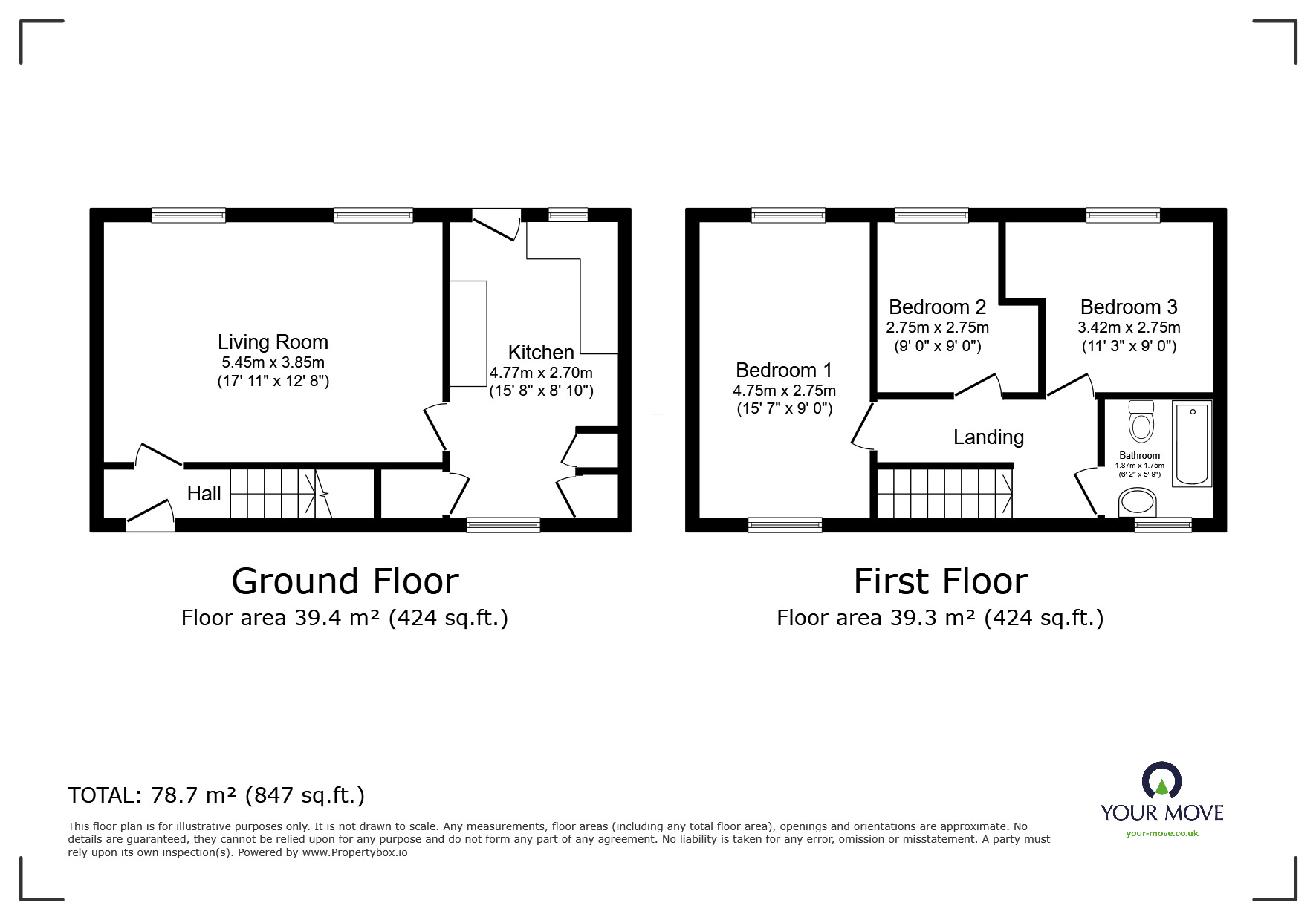 Floorplan of 3 bedroom Mid Terrace House to rent, Parsonage Road, Upholland, Lancashire, WN8