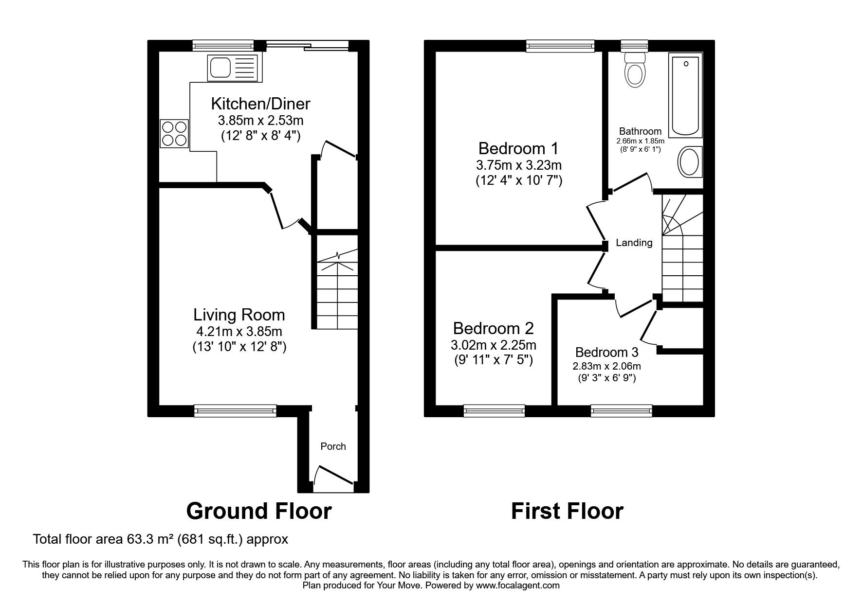 Floorplan of 3 bedroom Mid Terrace House for sale, Mercury Way, Skelmersdale, Lancashire, WN8