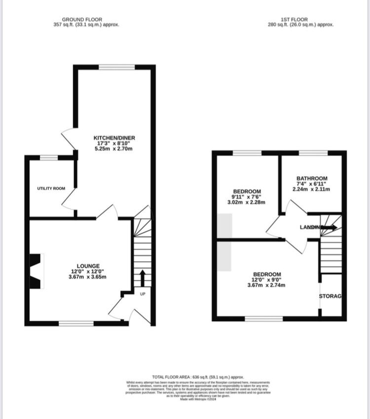 Floorplan of 2 bedroom Mid Terrace House for sale, Ormskirk Road, Upholland, Lancashire, WN8