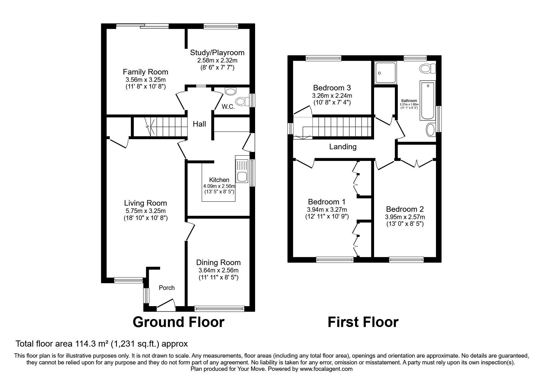 Floorplan of 3 bedroom Detached House for sale, Hallbridge Gardens, Upholland, Lancashire, WN8