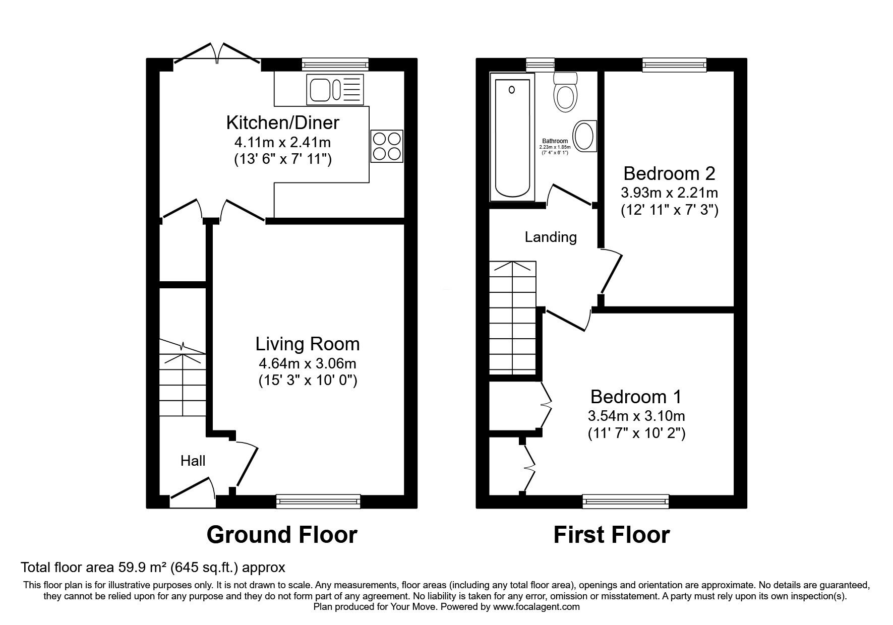 Floorplan of 2 bedroom Semi Detached House for sale, Essington Drive, Lancashire, WN8