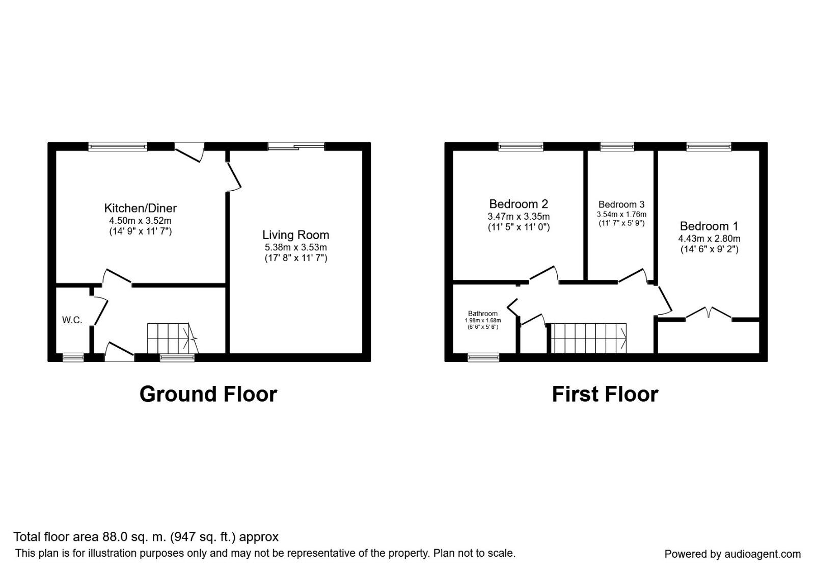 Floorplan of 3 bedroom End Terrace House for sale, Egerton, Skelmersdale, Lancashire, WN8