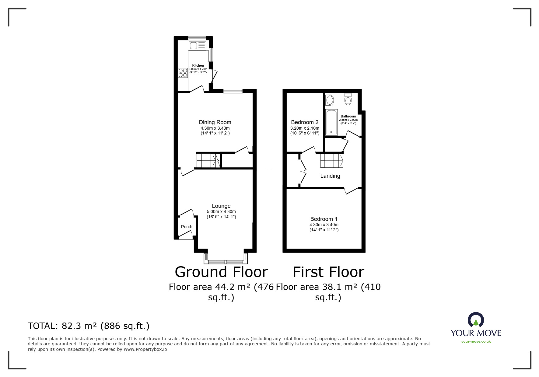 Floorplan of 2 bedroom End Terrace House for sale, High Street, Skelmersdale, Lancashire, WN8