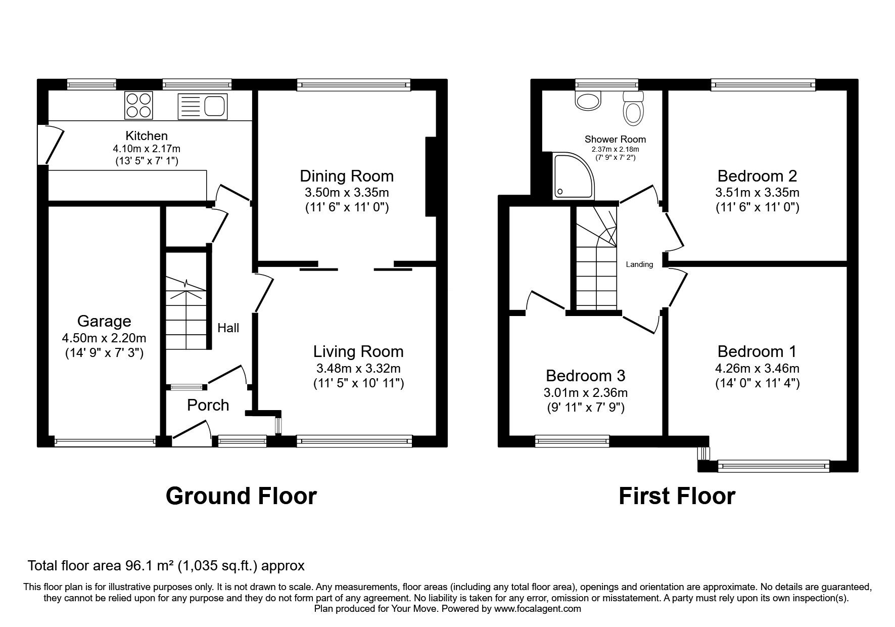 Floorplan of 3 bedroom Semi Detached House for sale, Dorchester Road, Upholland, Lancashire, WN8