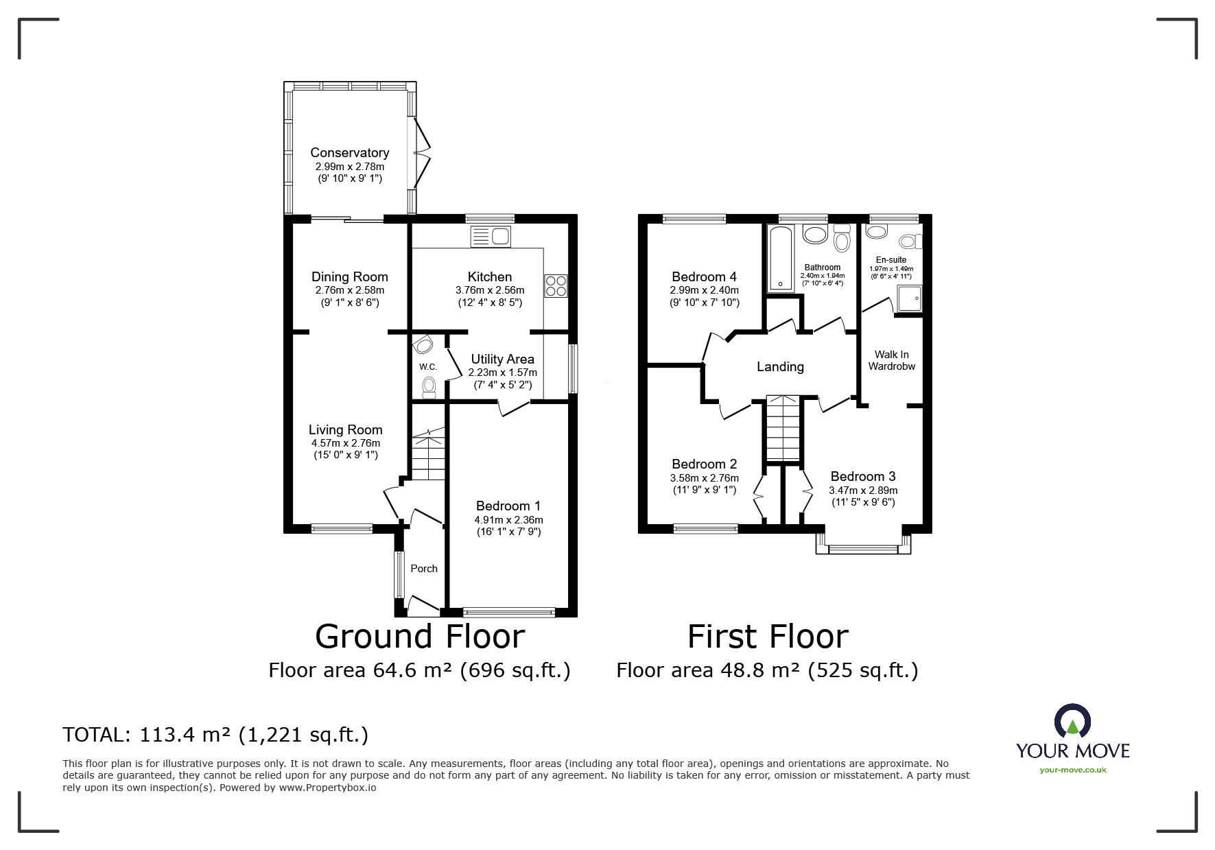 Floorplan of 4 bedroom Detached House for sale, De Haviland Way, Skelmersdale, Lancashire, WN8