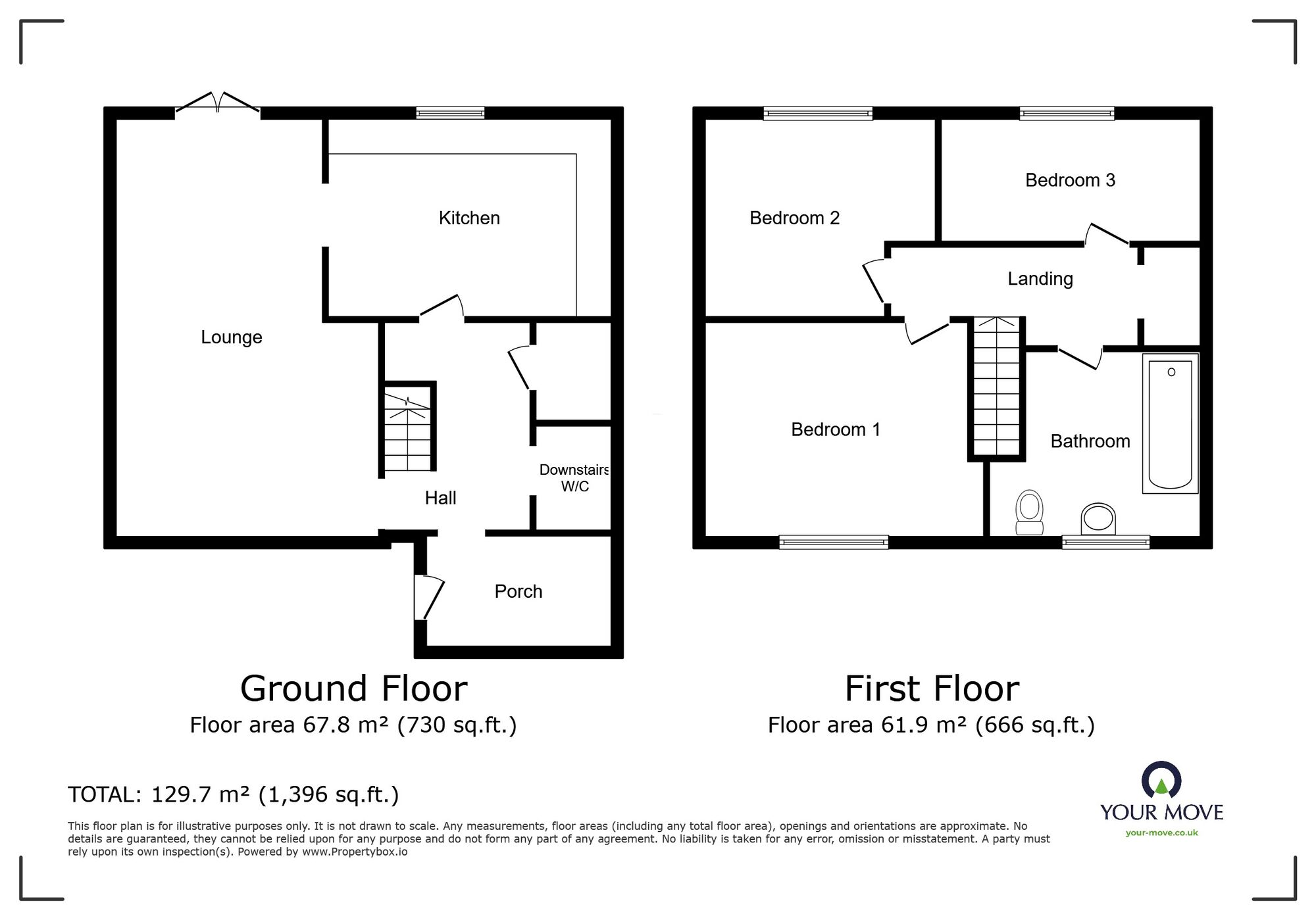 Floorplan of 3 bedroom Mid Terrace House for sale, Inskip, Skelmersdale, Lancashire, WN8