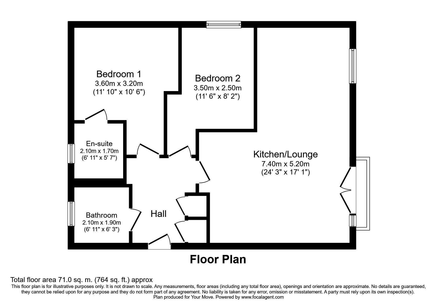 Floorplan of 2 bedroom  Flat to rent, Archers Road, Southampton, SO15