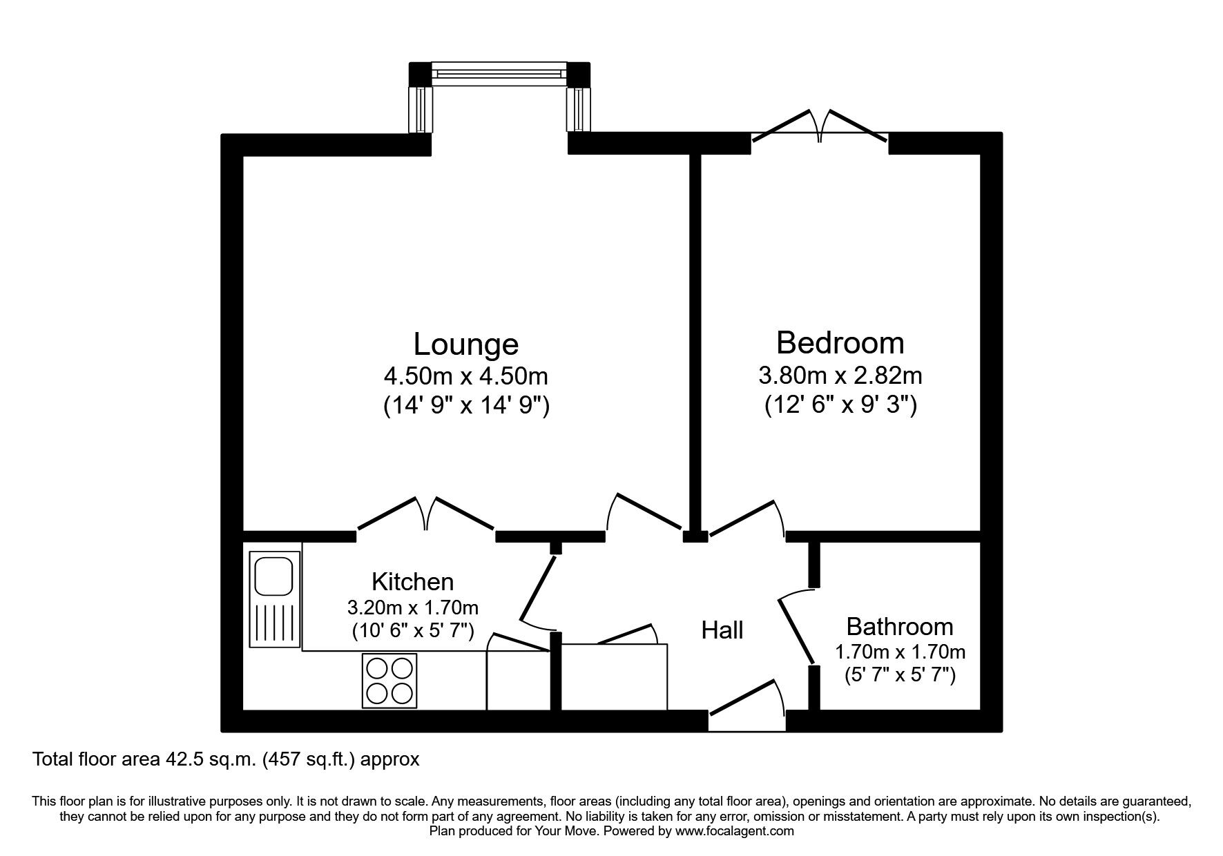 Floorplan of 1 bedroom  Flat to rent, Atlantic Close, Southampton, SO14