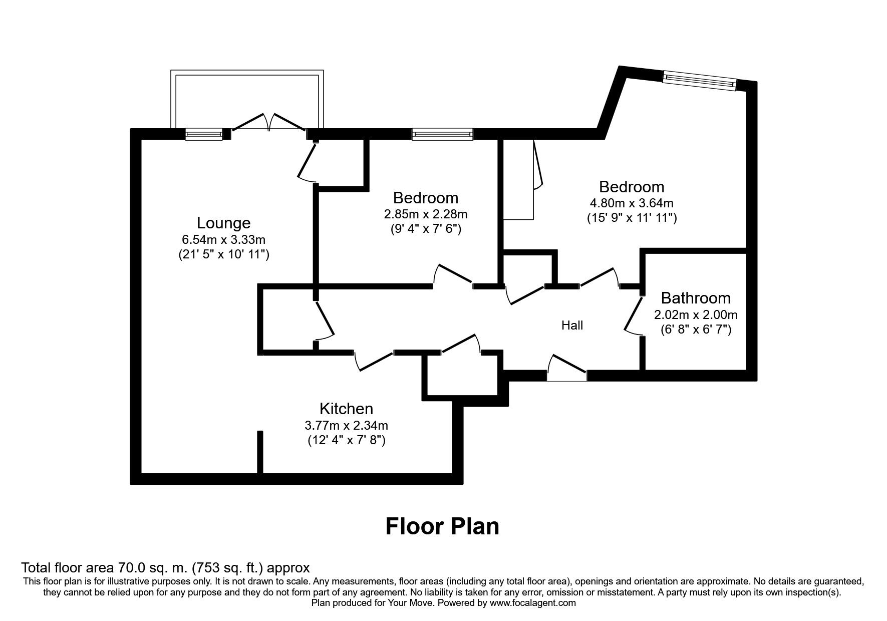 Floorplan of 2 bedroom  Flat to rent, Portswood Road, Southampton, SO17