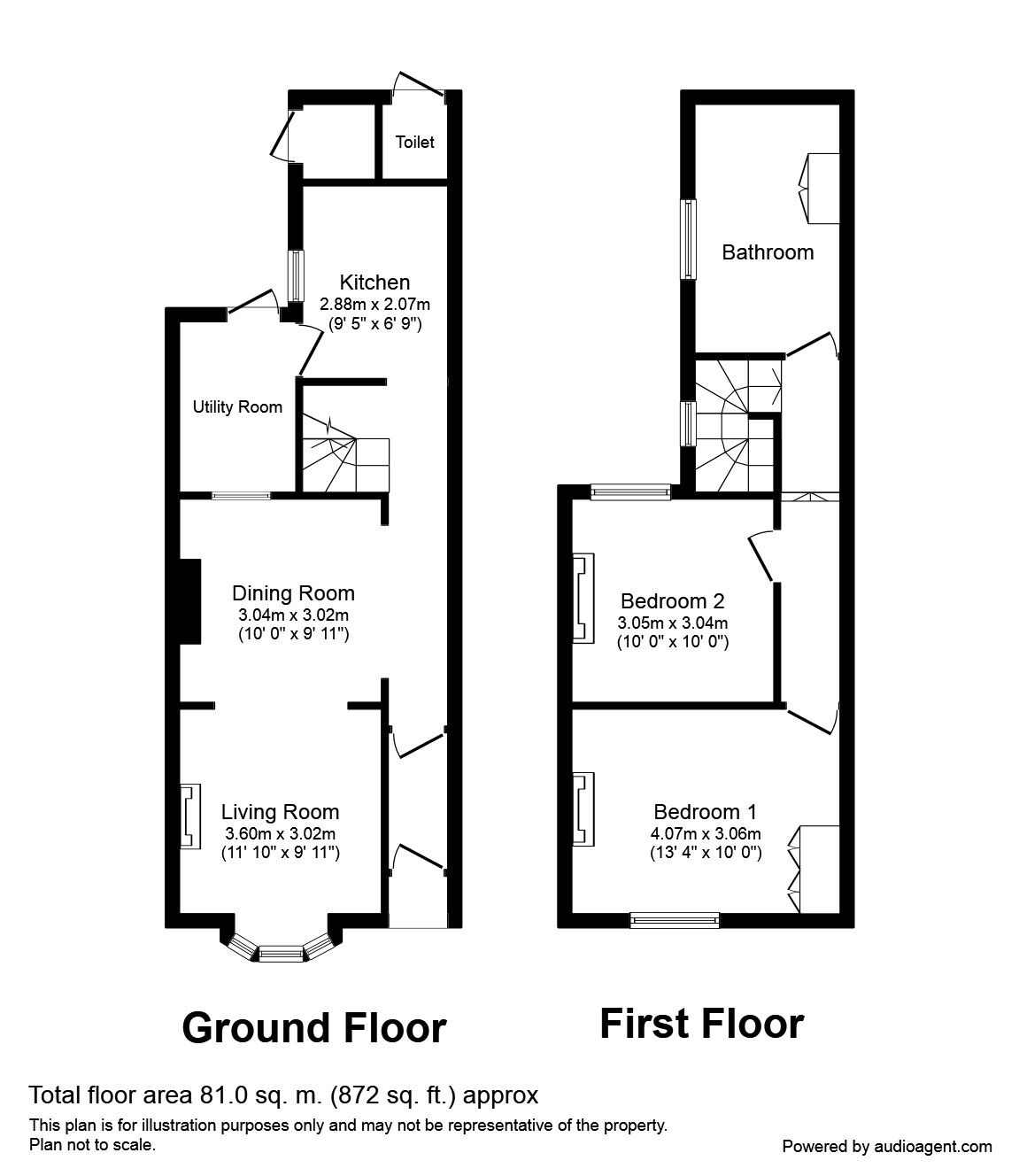 Floorplan of 2 bedroom Mid Terrace House to rent, Earls Road, Southampton, SO14