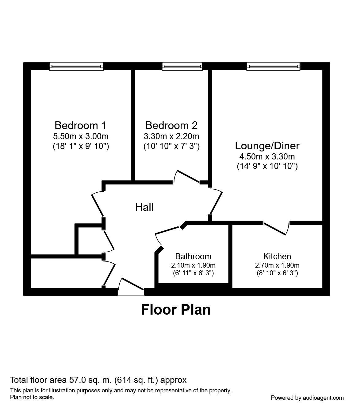 Floorplan of 2 bedroom  Flat to rent, Laundry Road, Southampton, SO16