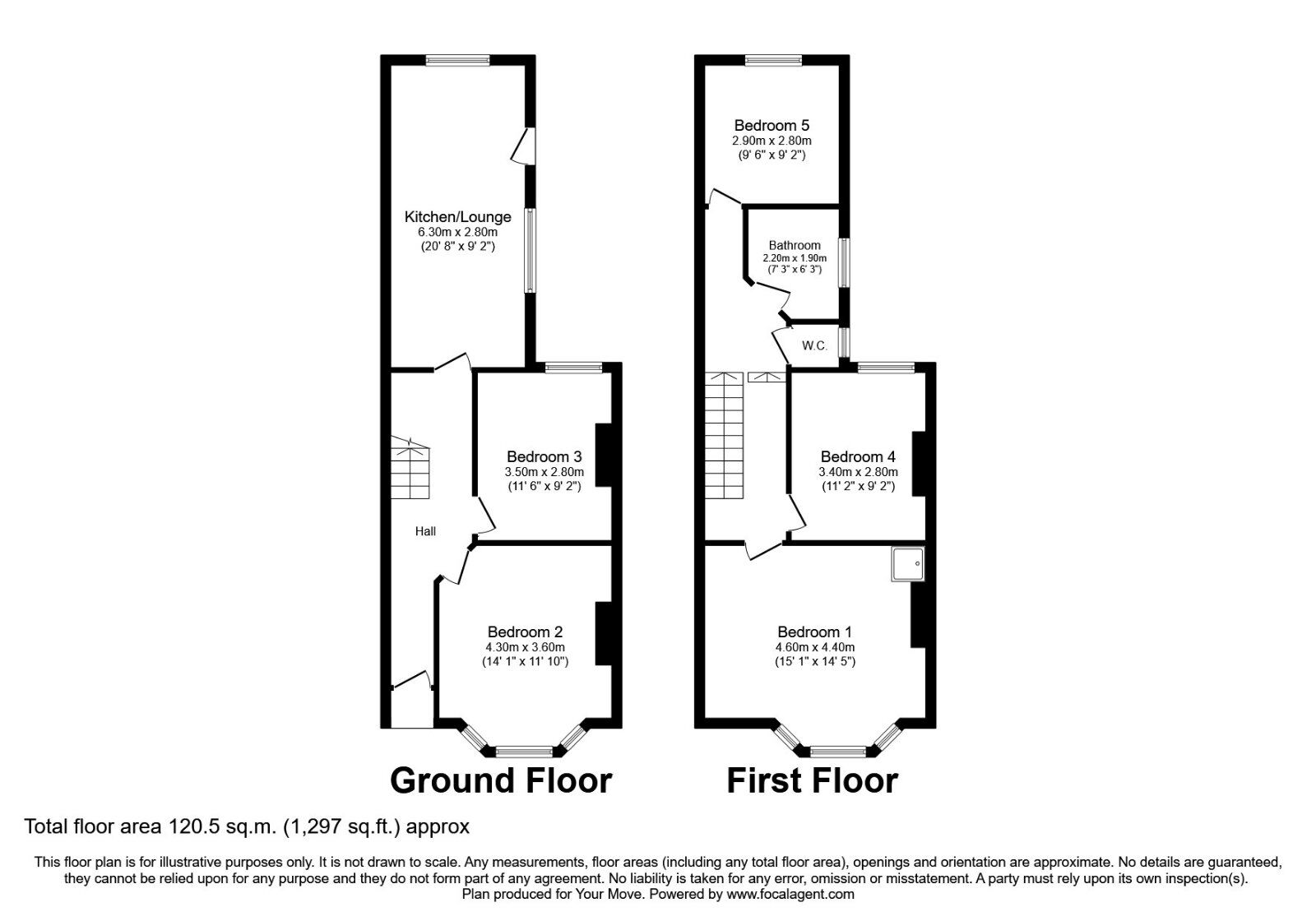 Floorplan of 5 bedroom Semi Detached House to rent, Harborough Road, Southampton, Hampshire, SO15