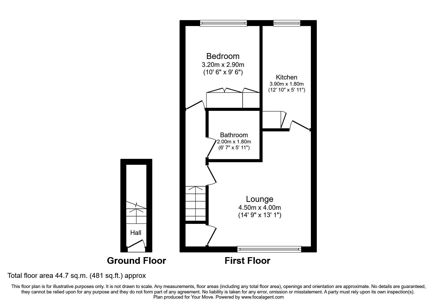 Floorplan of 1 bedroom  Flat to rent, Grafton Gardens, Southampton, Hampshire, SO16