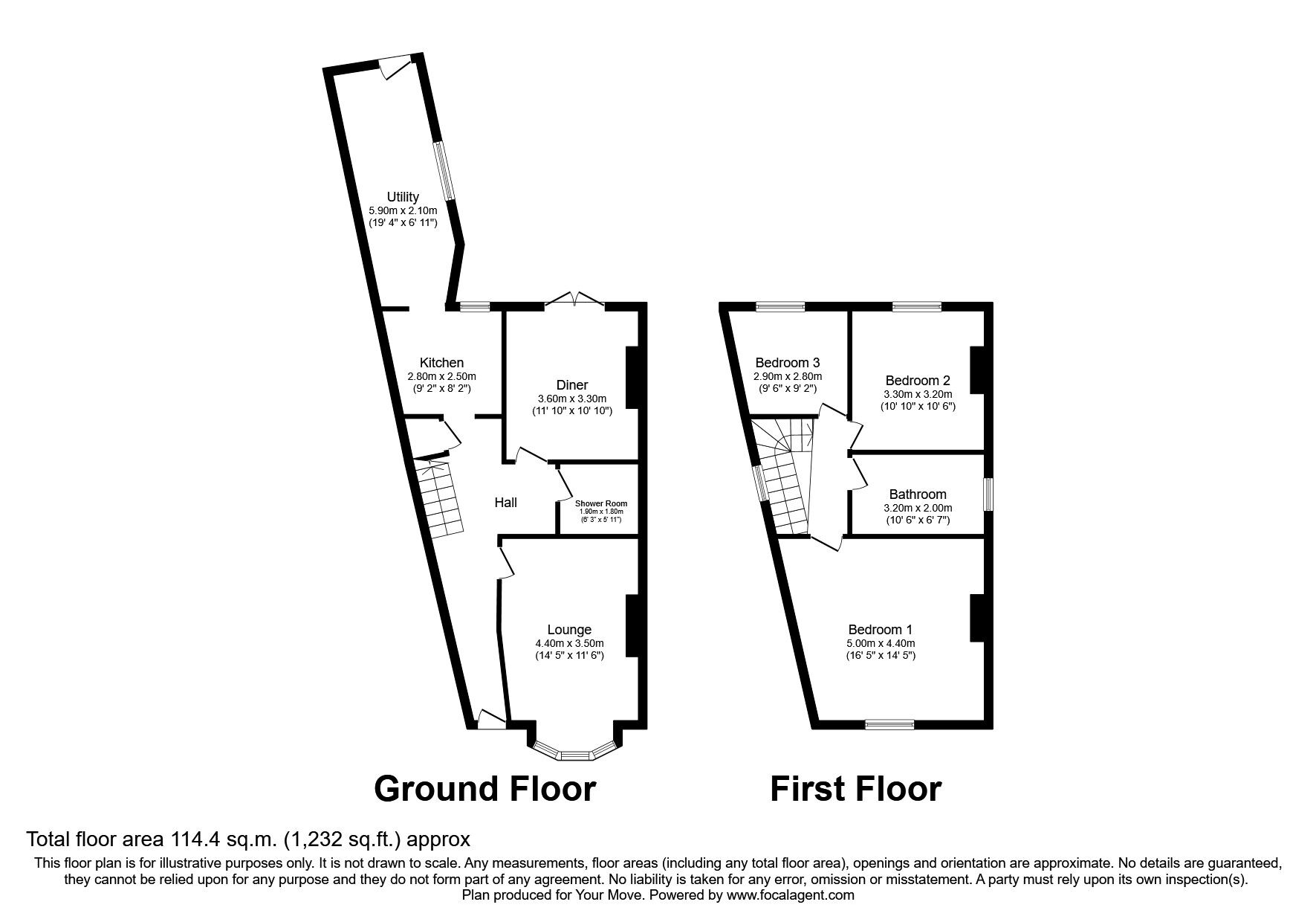 Floorplan of 3 bedroom Detached House to rent, Shirley Road, Southampton, Hampshire, SO15