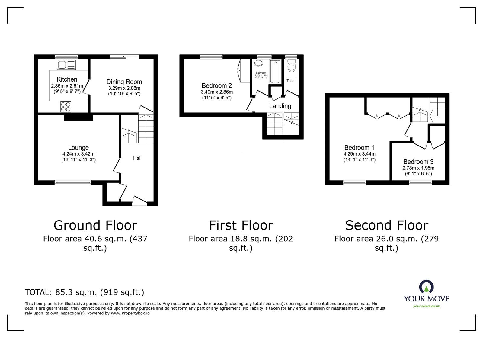 Floorplan of 3 bedroom Semi Detached House for sale, Sandringham Road, Southampton, Hampshire, SO18