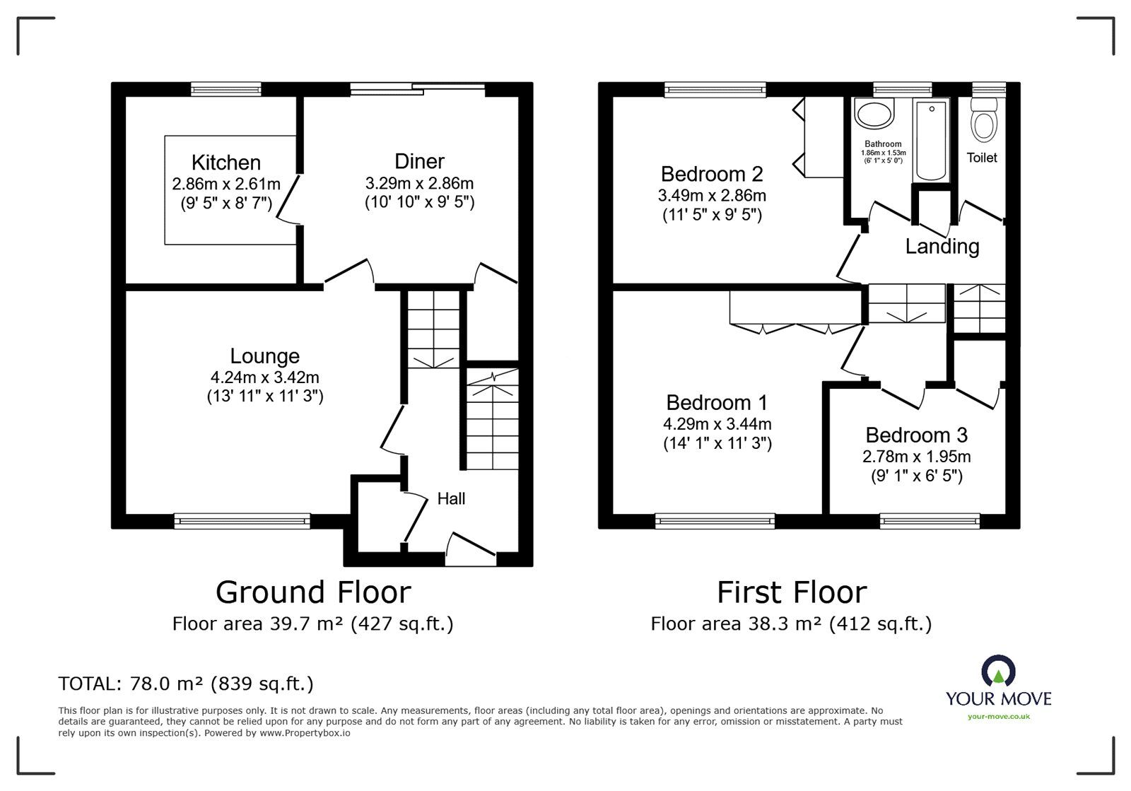 Floorplan of 3 bedroom Semi Detached House for sale, Sandringham Road, Southampton, Hampshire, SO18