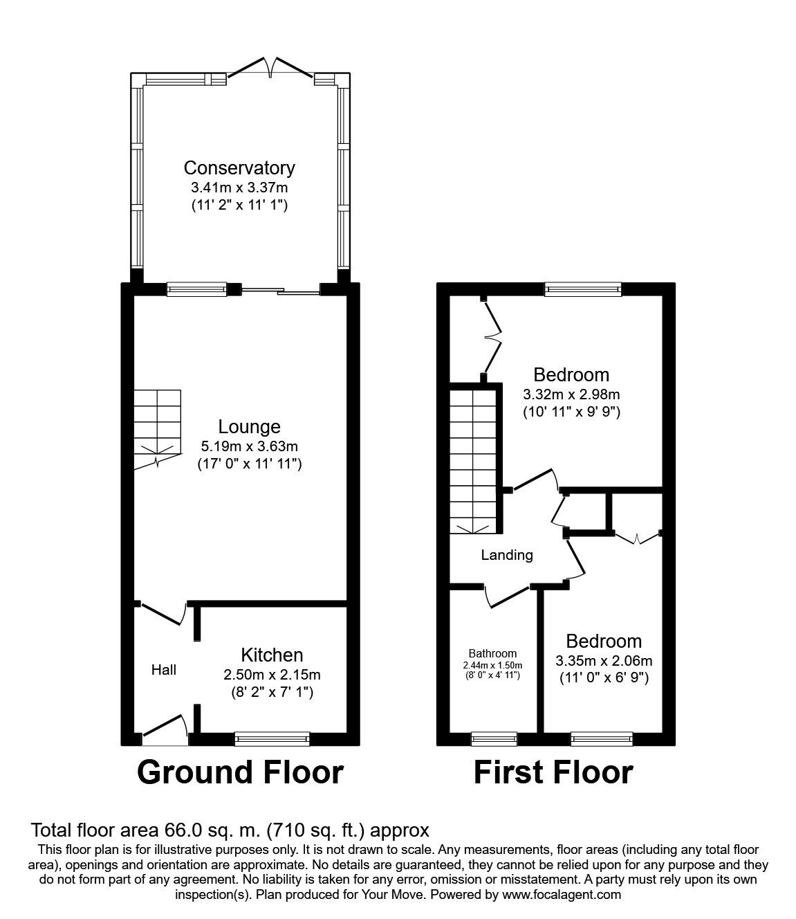 Floorplan of 2 bedroom Mid Terrace House to rent, St. Lawrence Close, Hedge End, Hampshire, SO30