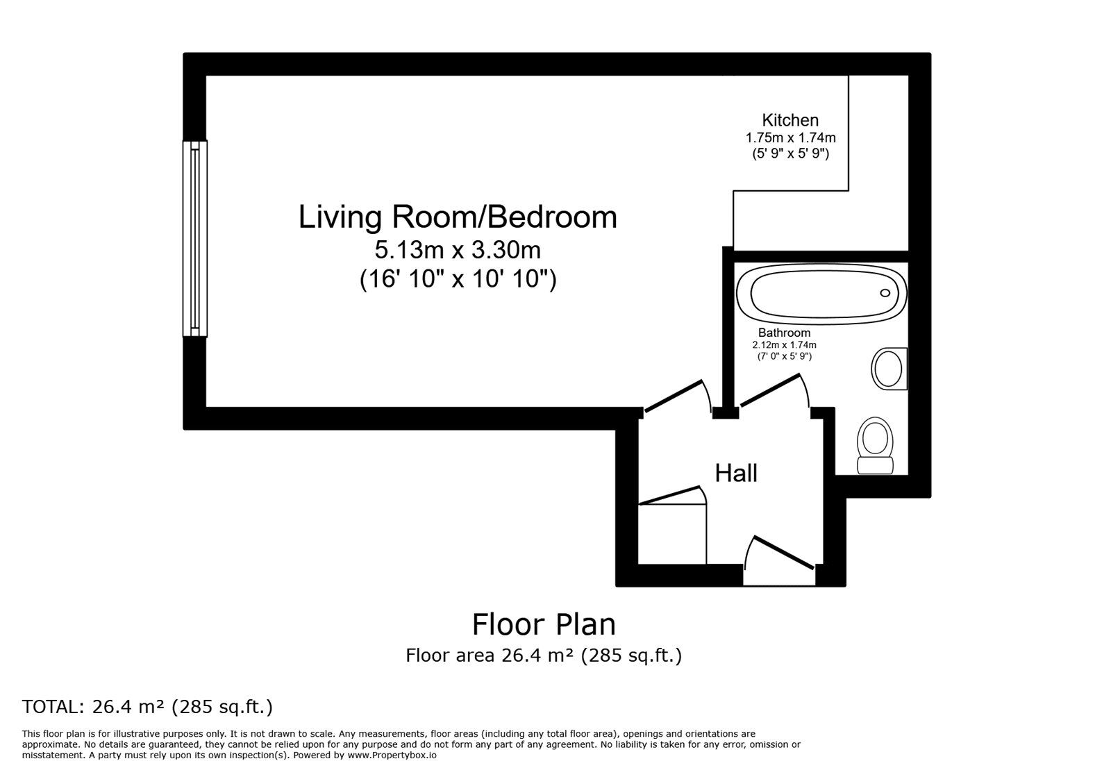 Floorplan of  Flat for sale, Hulse Road, Southampton, Hampshire, SO15