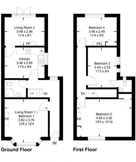 Floorplan of 4 bedroom Mid Terrace House to rent, Arnold Road, Southampton, Hampshire, SO17