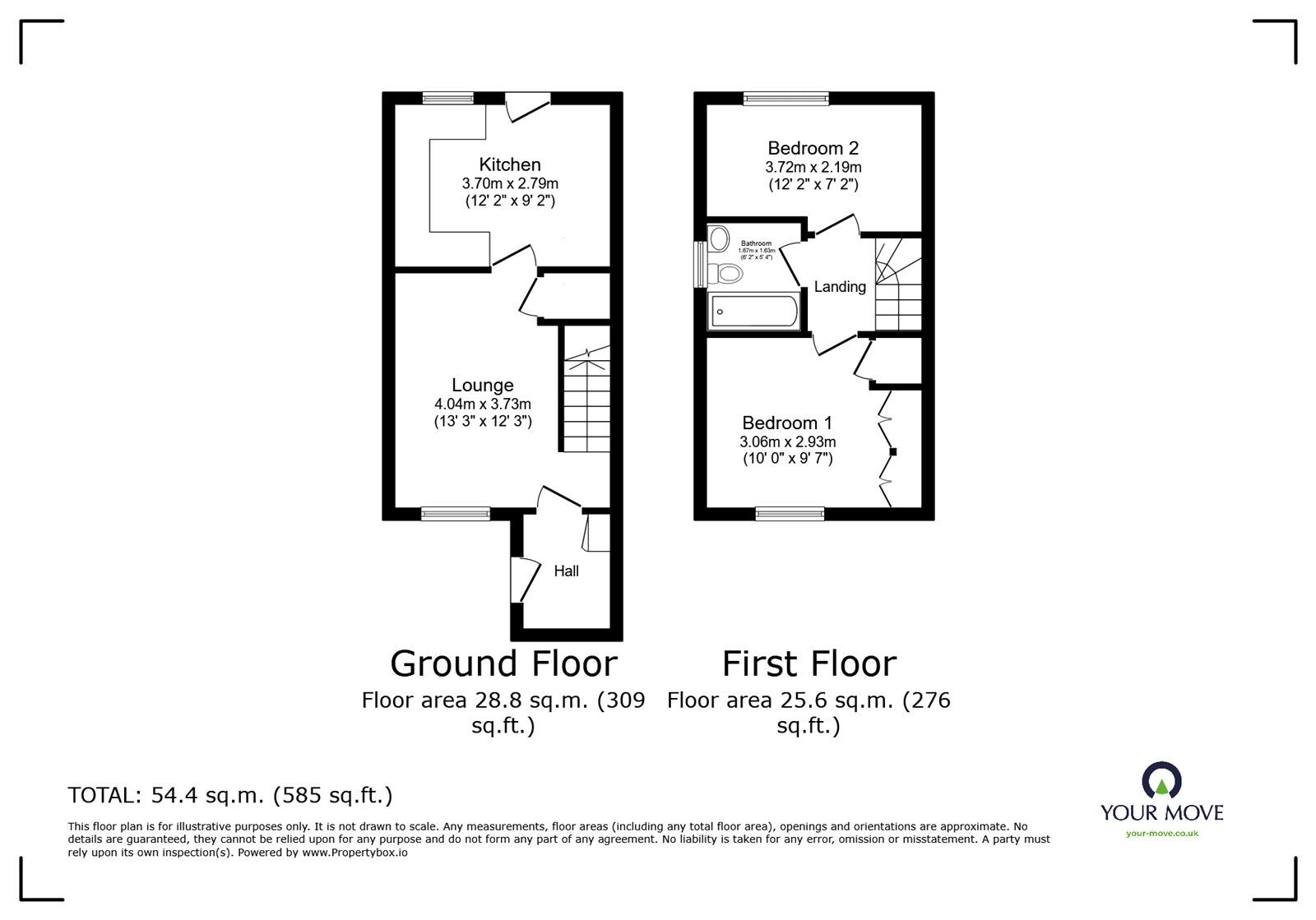 Floorplan of 2 bedroom Semi Detached House for sale, Rother Close, West End, Hampshire, SO18