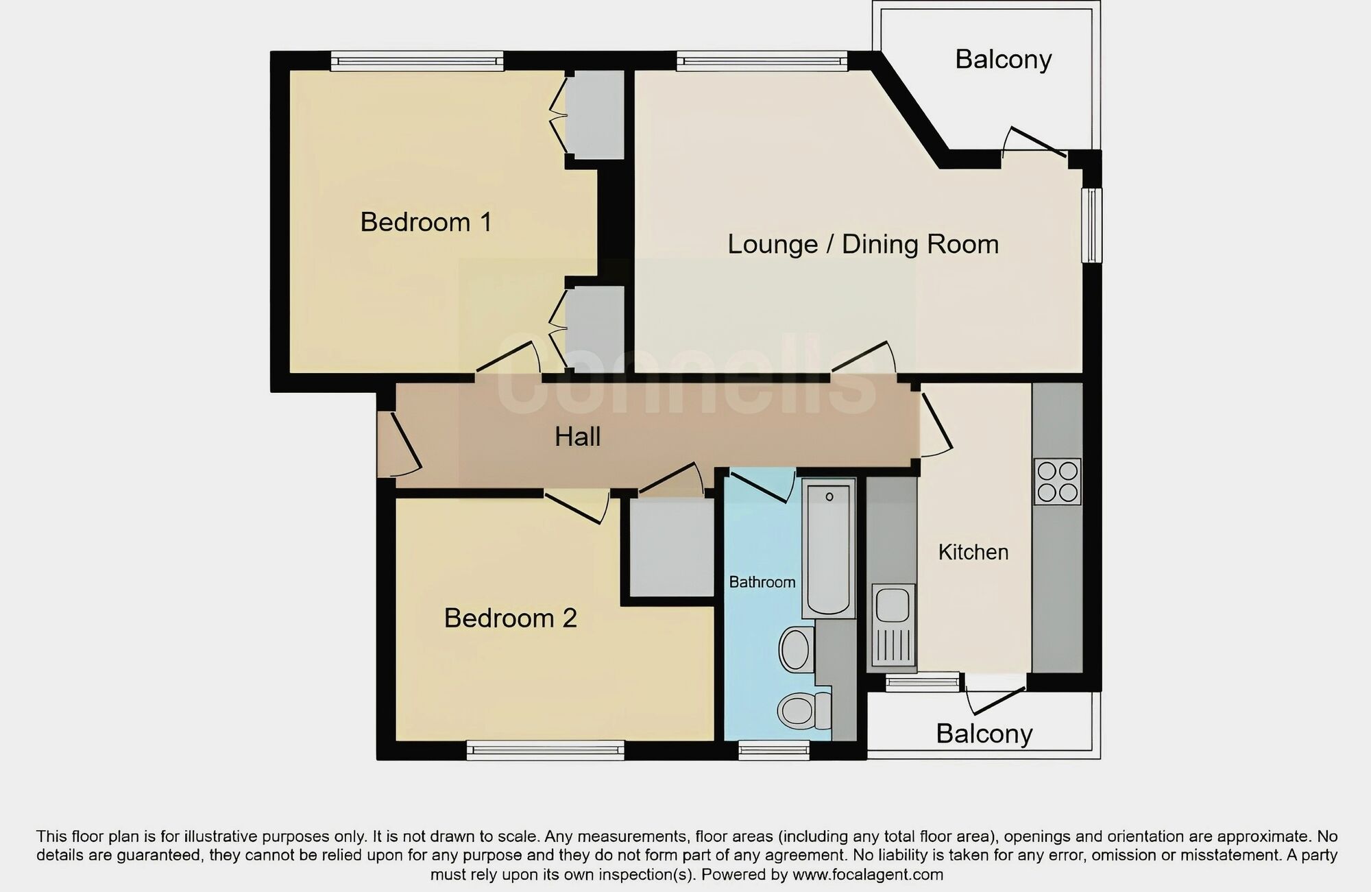 Floorplan of 2 bedroom  Flat to rent, Evenlode Road, Southampton, Hampshire, SO16