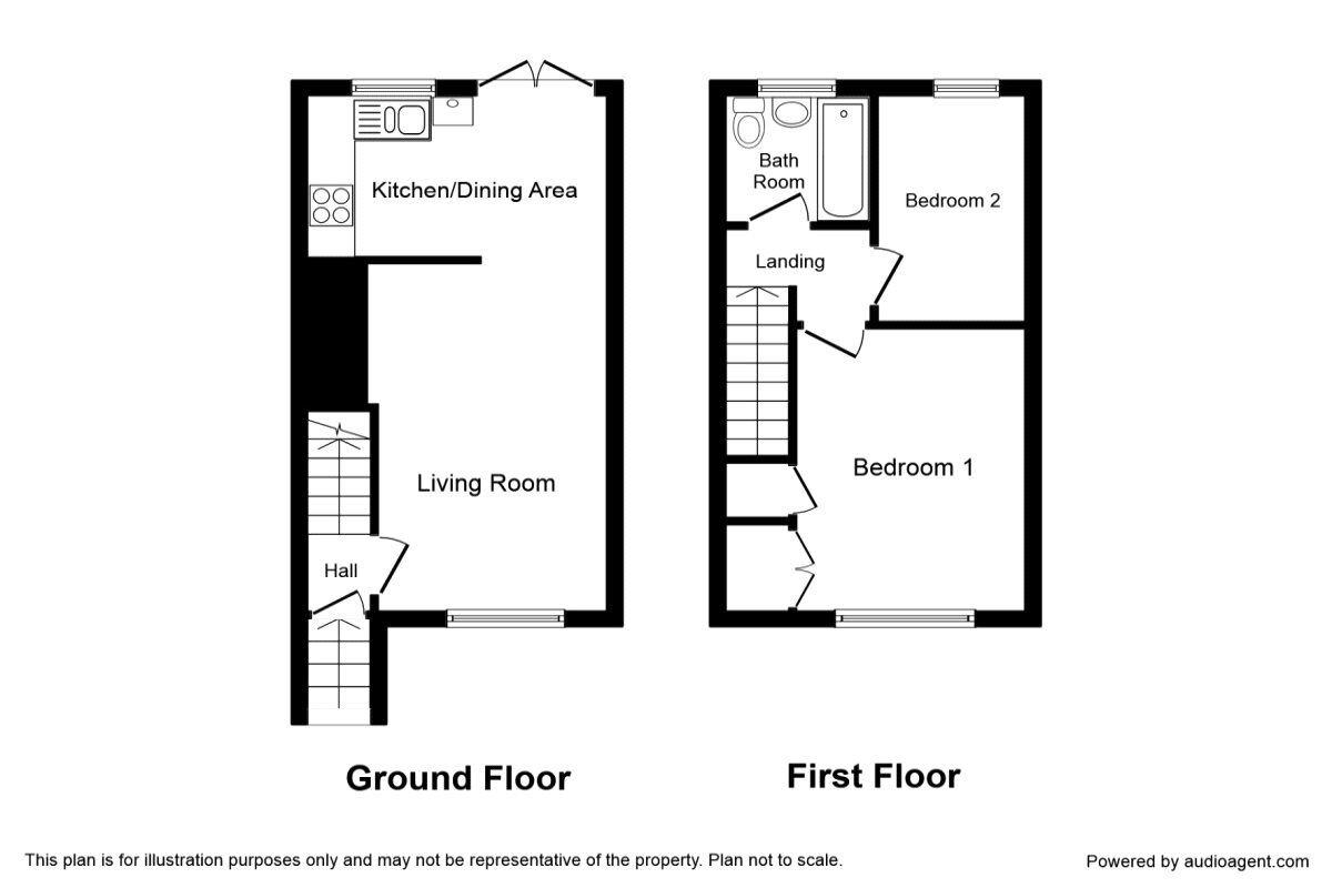 Floorplan of 2 bedroom Semi Detached House for sale, The Hurdles, Fareham, Hampshire, PO14