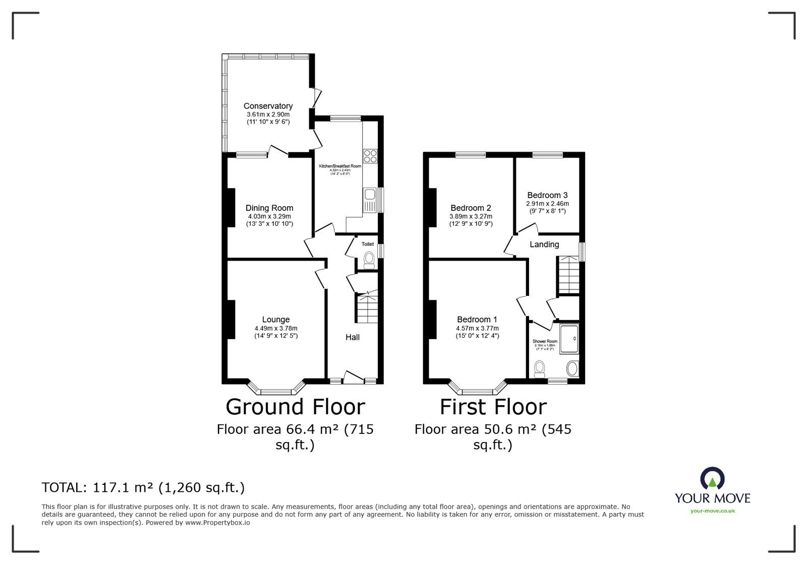 Floorplan of 3 bedroom Semi Detached House for sale, Oakley Road, Southampton, Hampshire, SO16