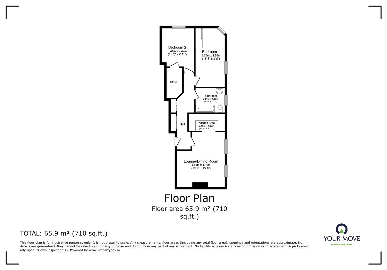 Floorplan of 2 bedroom  Flat for sale, Edward Road, Southampton, Hampshire, SO15