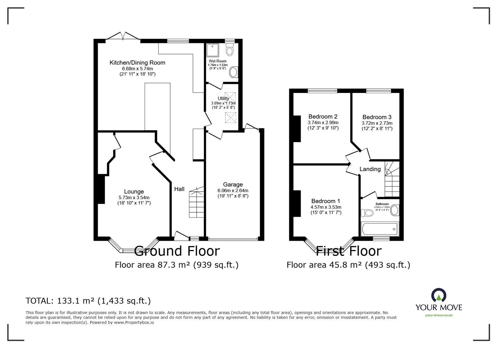 Floorplan of 3 bedroom Semi Detached House for sale, Claremont Crescent, Southampton, Hampshire, SO15