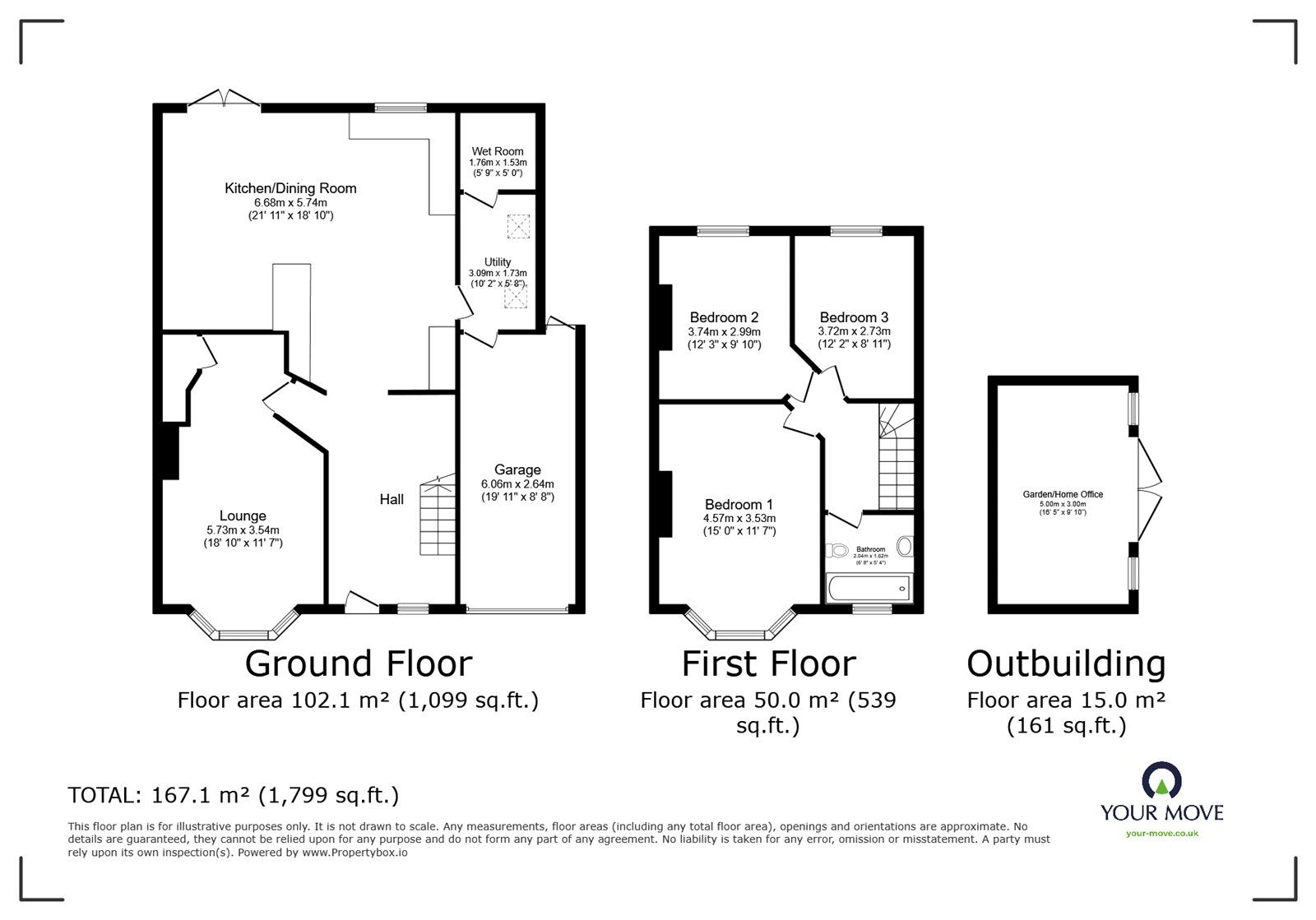 Floorplan of 3 bedroom Semi Detached House for sale, Claremont Crescent, Southampton, Hampshire, SO15