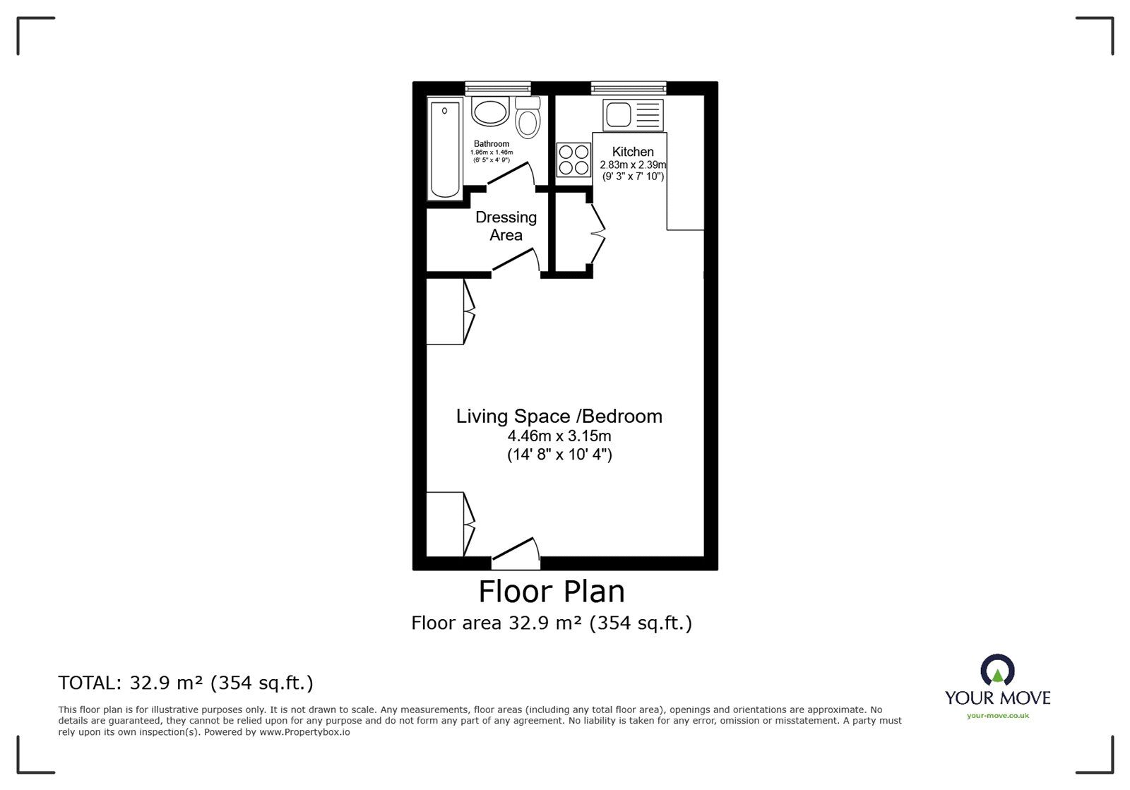 Floorplan of 1 bedroom  Flat for sale, Captains Place, Southampton, Hampshire, SO14