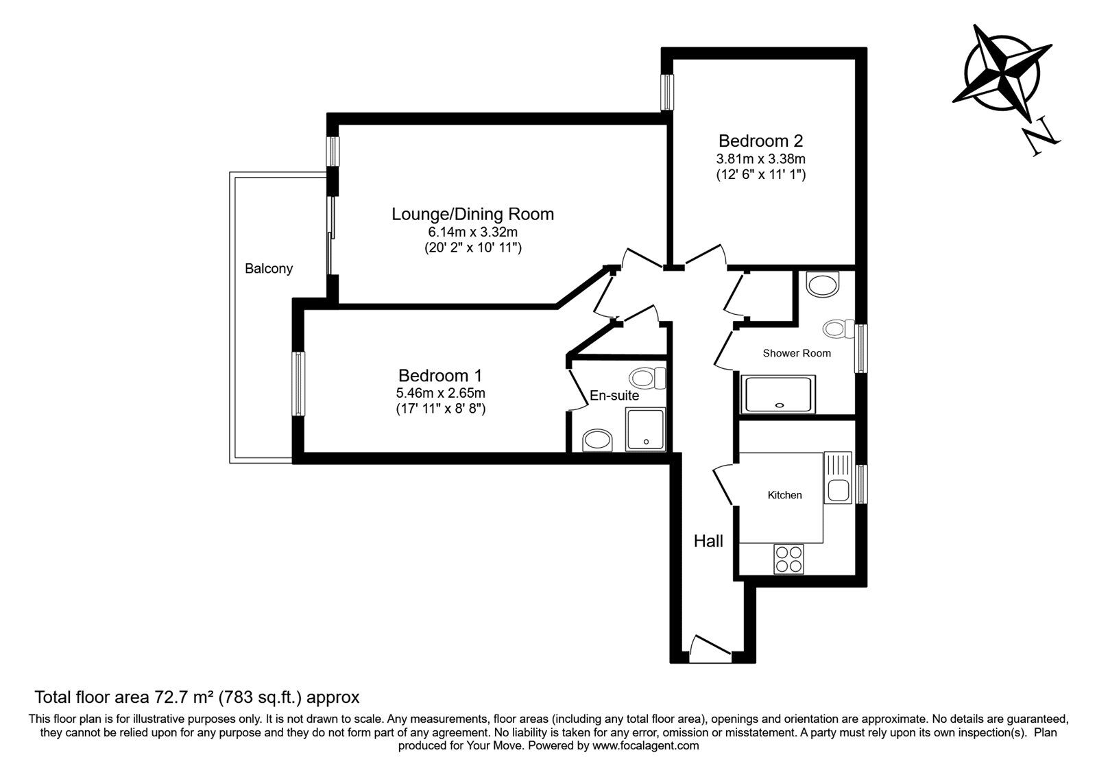 Floorplan of 2 bedroom  Flat for sale, Quayside Road, Southampton, Hampshire, SO18