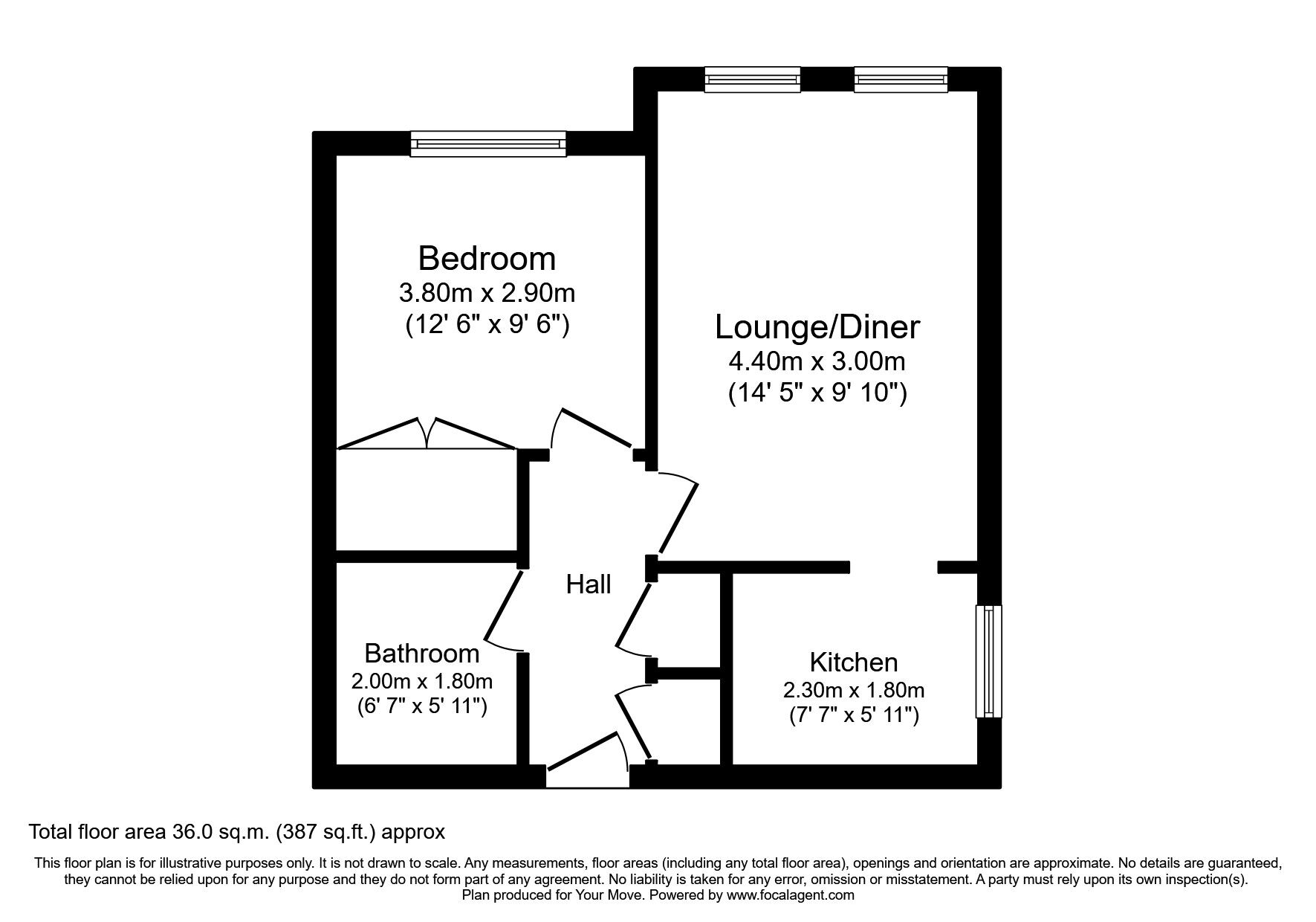 Floorplan of 1 bedroom  Flat to rent, Regents Park Road, Southampton, SO15