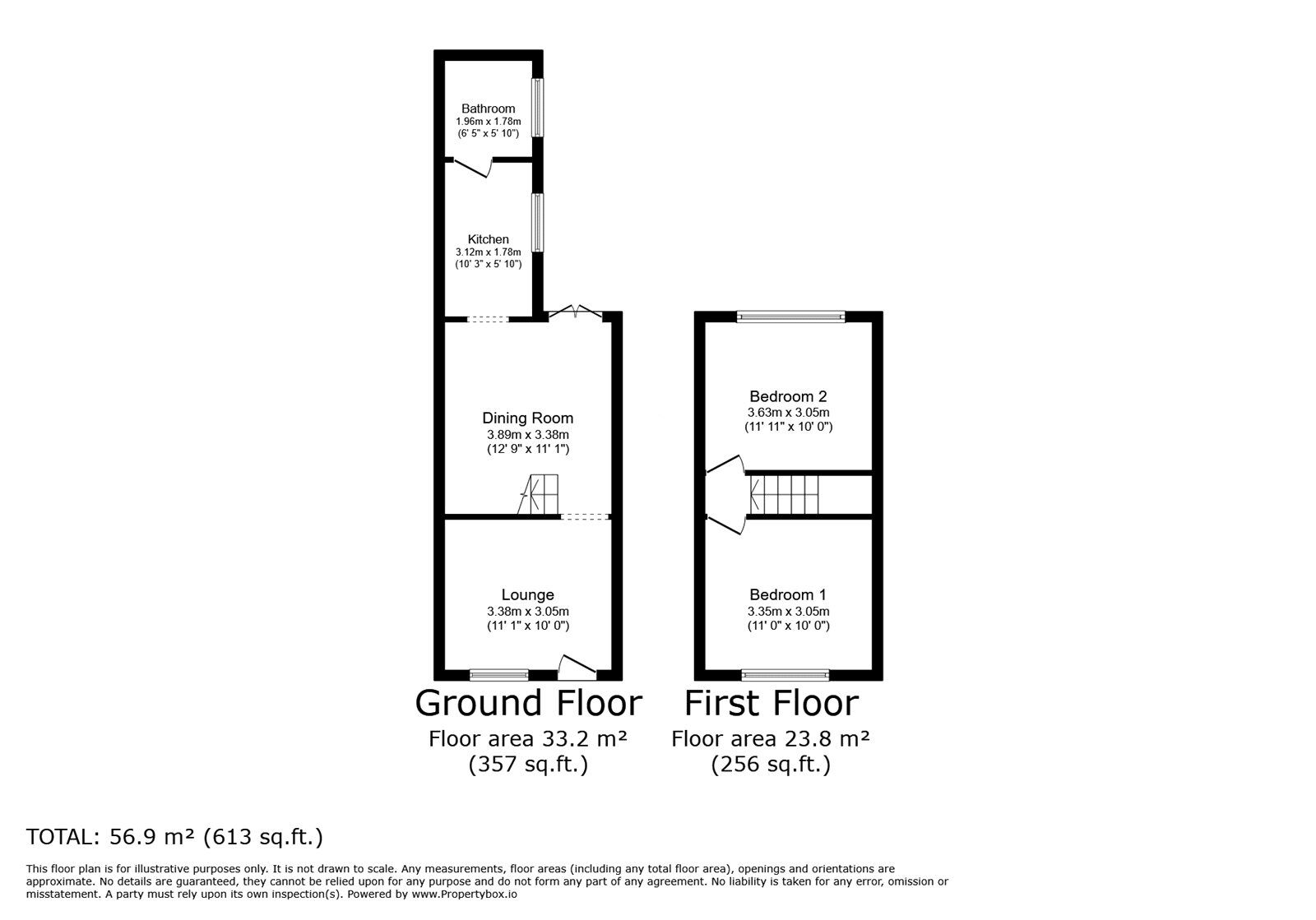 Floorplan of 2 bedroom Mid Terrace House to rent, Victor Road, Teddington, Middlesex, TW11