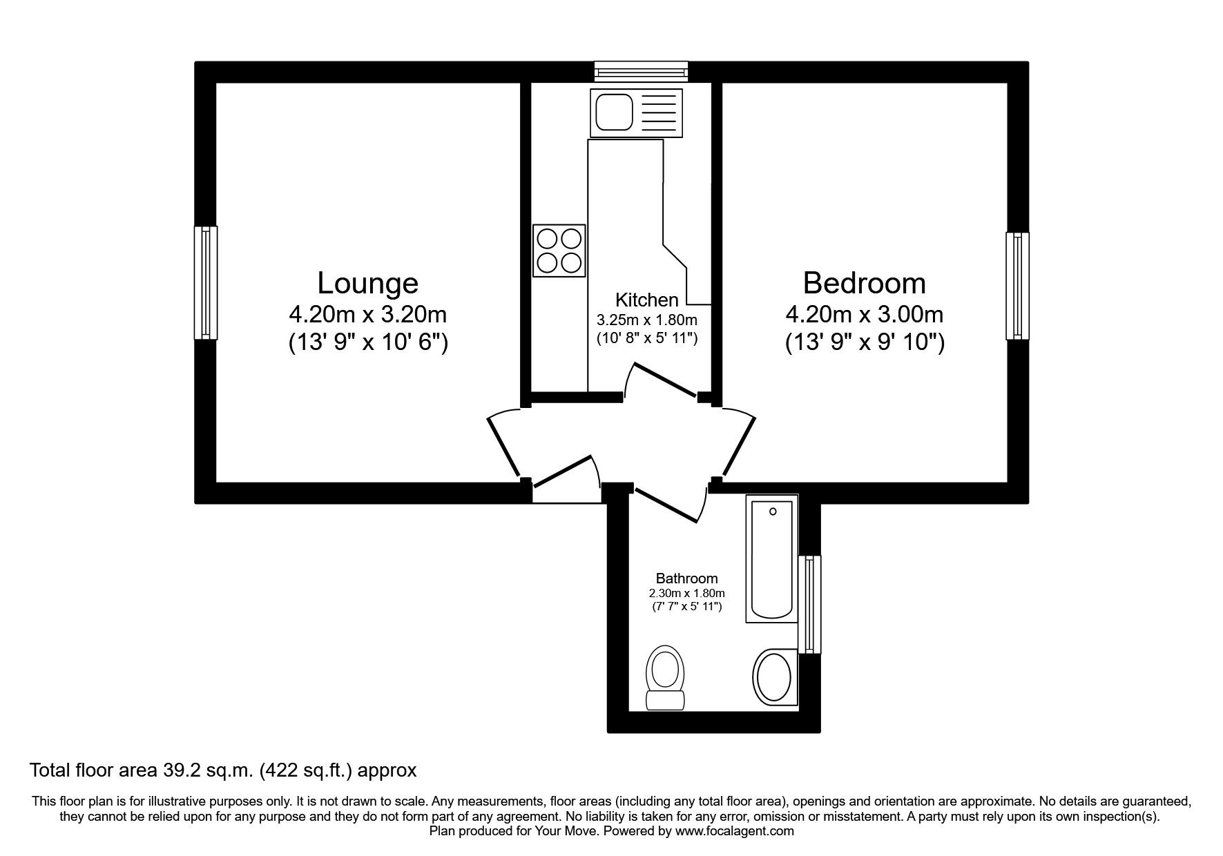 Floorplan of 1 bedroom  Flat to rent, Victoria Road North, Southsea, Hampshire, PO5