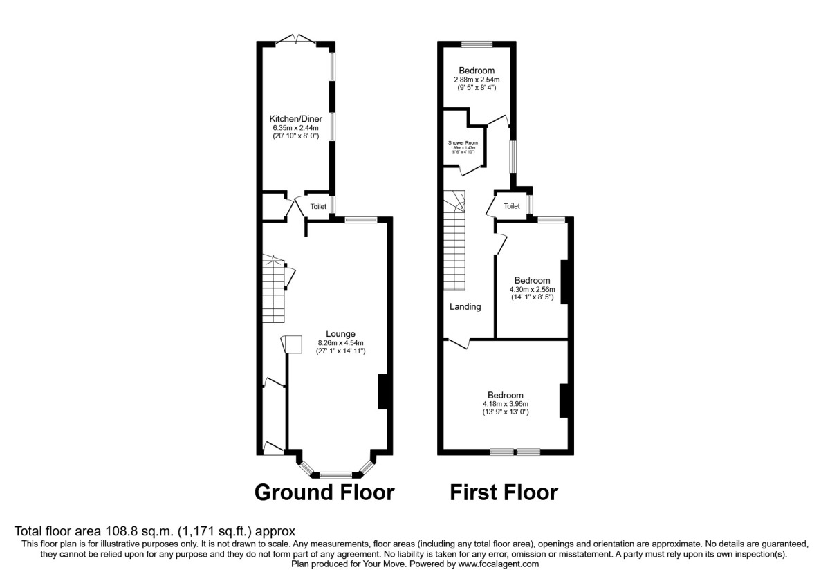 Floorplan of 3 bedroom  House to rent, Victoria Road South, Southsea, Hampshire, PO5